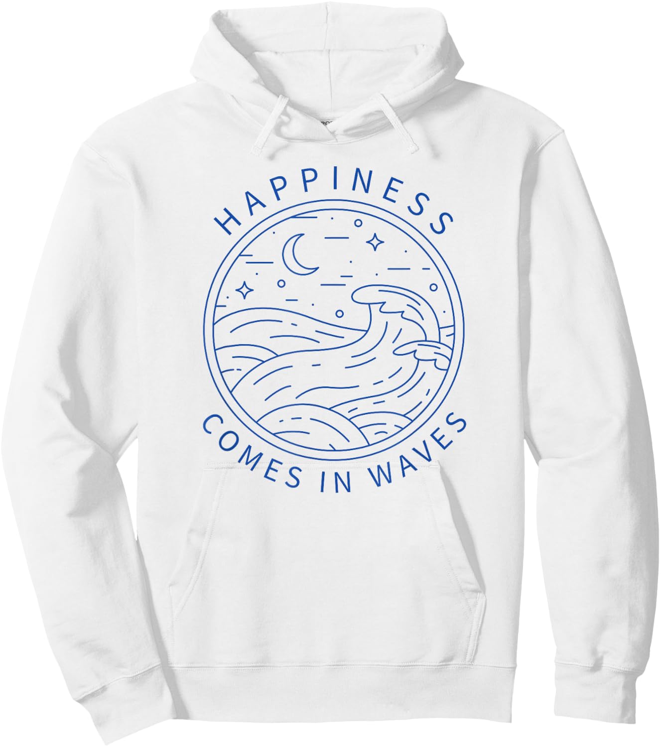 Happiness Comes In Waves Wave Surfer Surf Ocean Beach Lover Hoodie - Hoodie | White