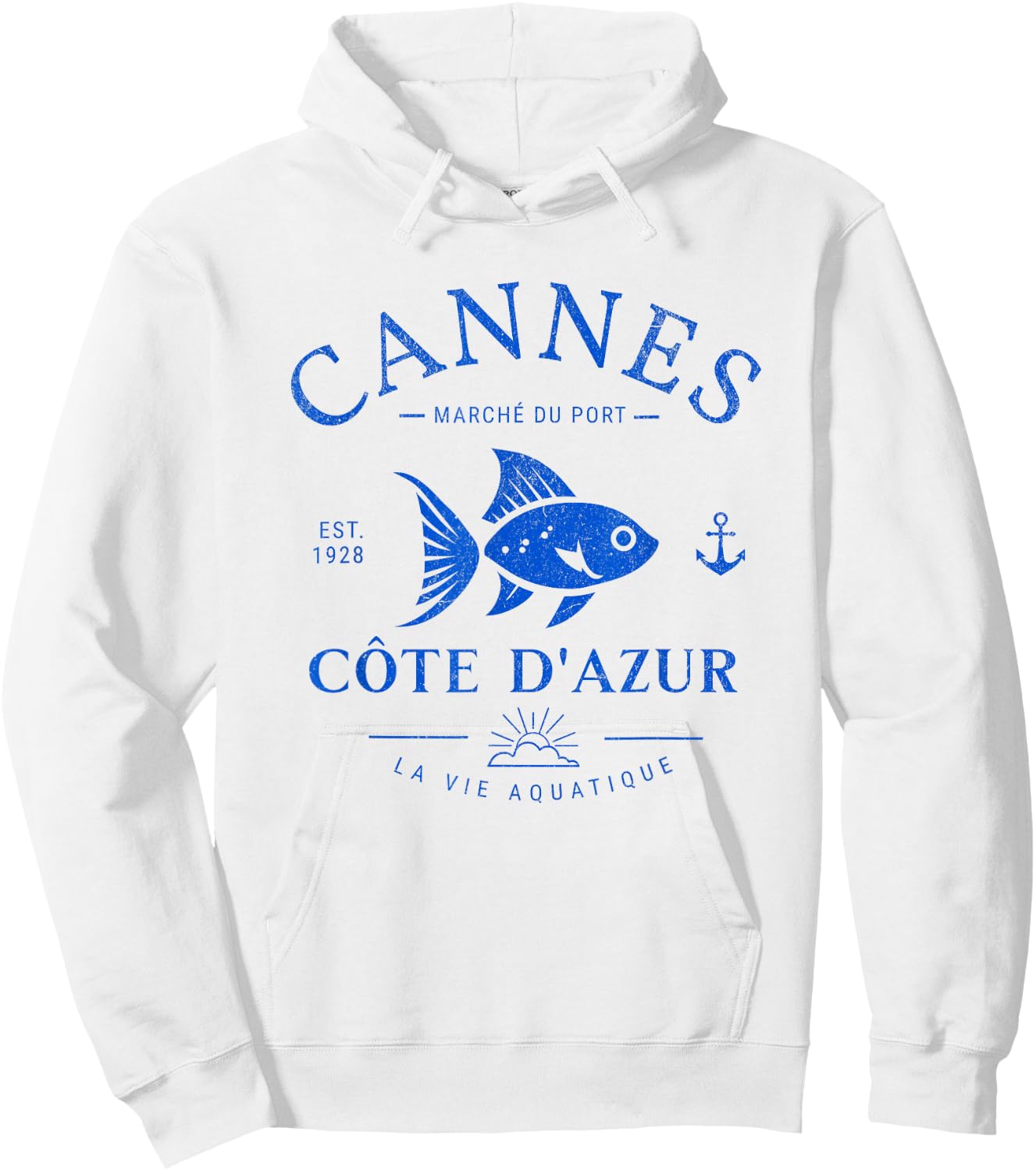Vintage Cannes France Côte d'Azur Souvenir French Riviera Hoodie - Hoodie | White