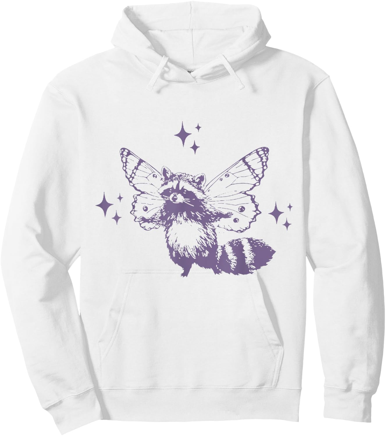 Flying Raccoon With Butterfly Wings Hoodie - Hoodie | White