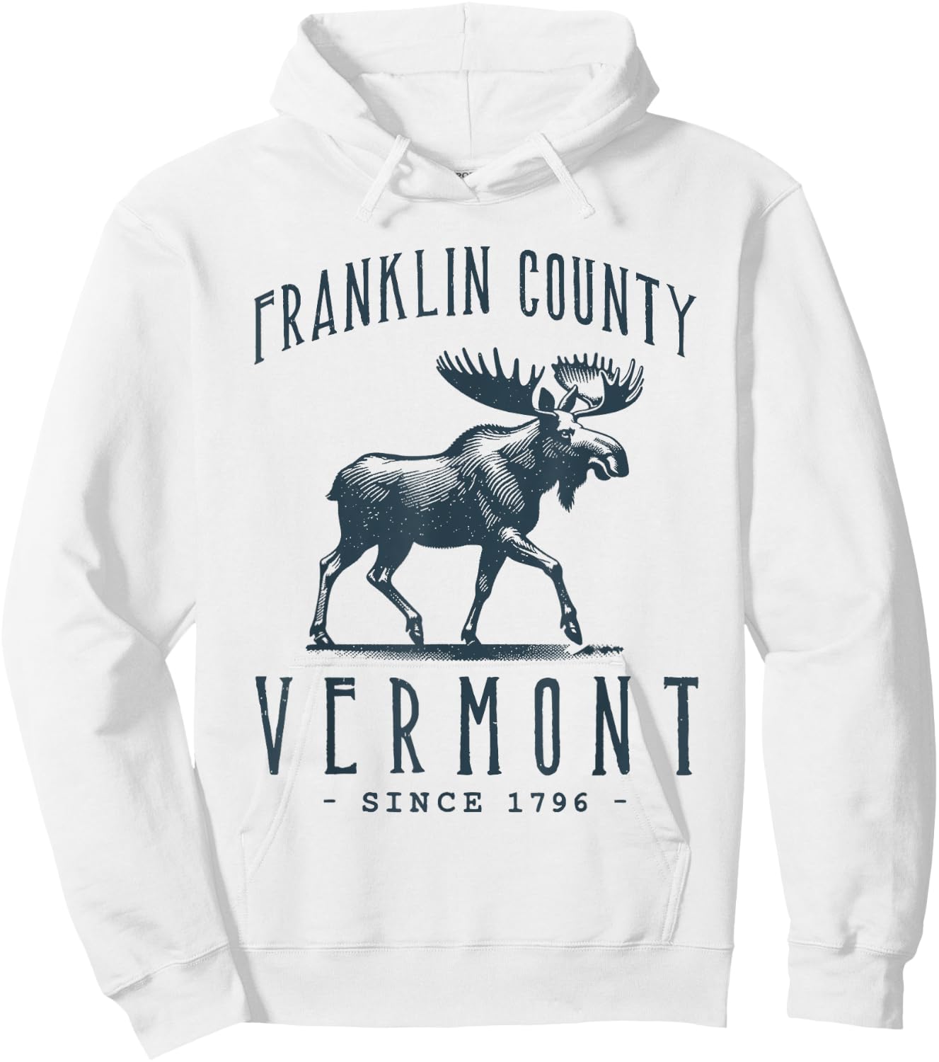 Franklin County, Vermont. Moose Vintage Design Hoodie - Hoodie | White