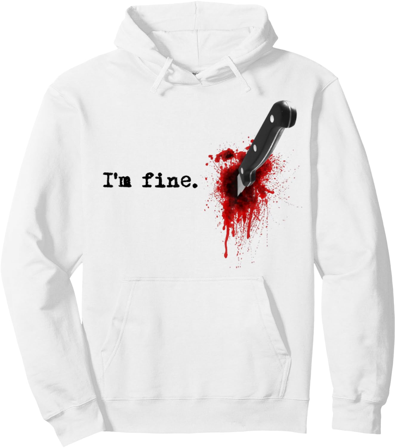 I'm Fine Bloody Halloween Hoodie - Hoodie | White