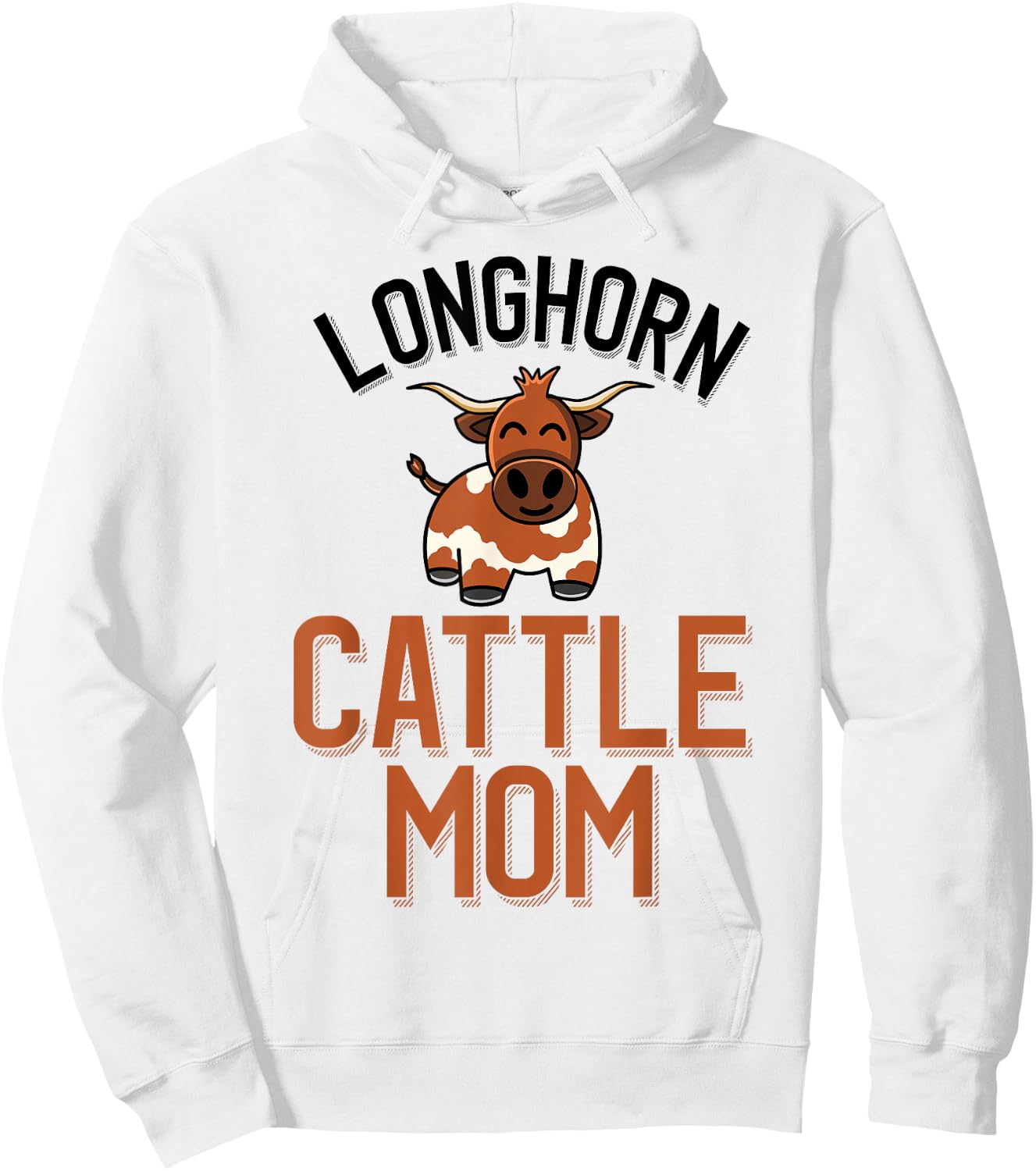 Longhorn Cattle Mom Cute Longhorn Cow Mom Hoodie - Hoodie | White
