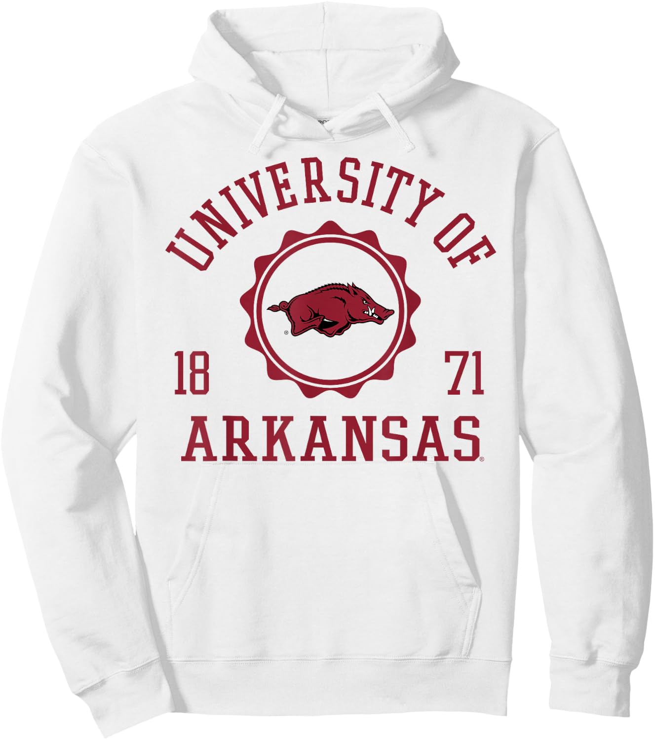 Arkansas Razorbacks Stamp Officially Licensed Hoodie - Hoodie | White