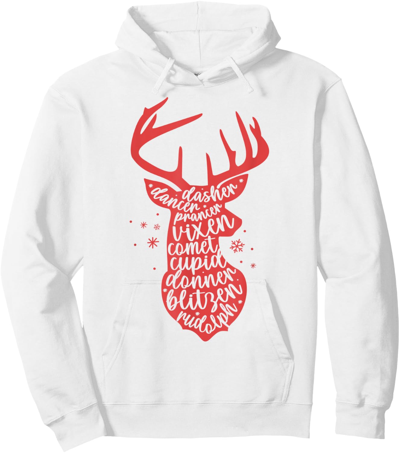 Christmas Reindeer Names Cute Holiday Rudolph Kids Hoodie - Hoodie | White