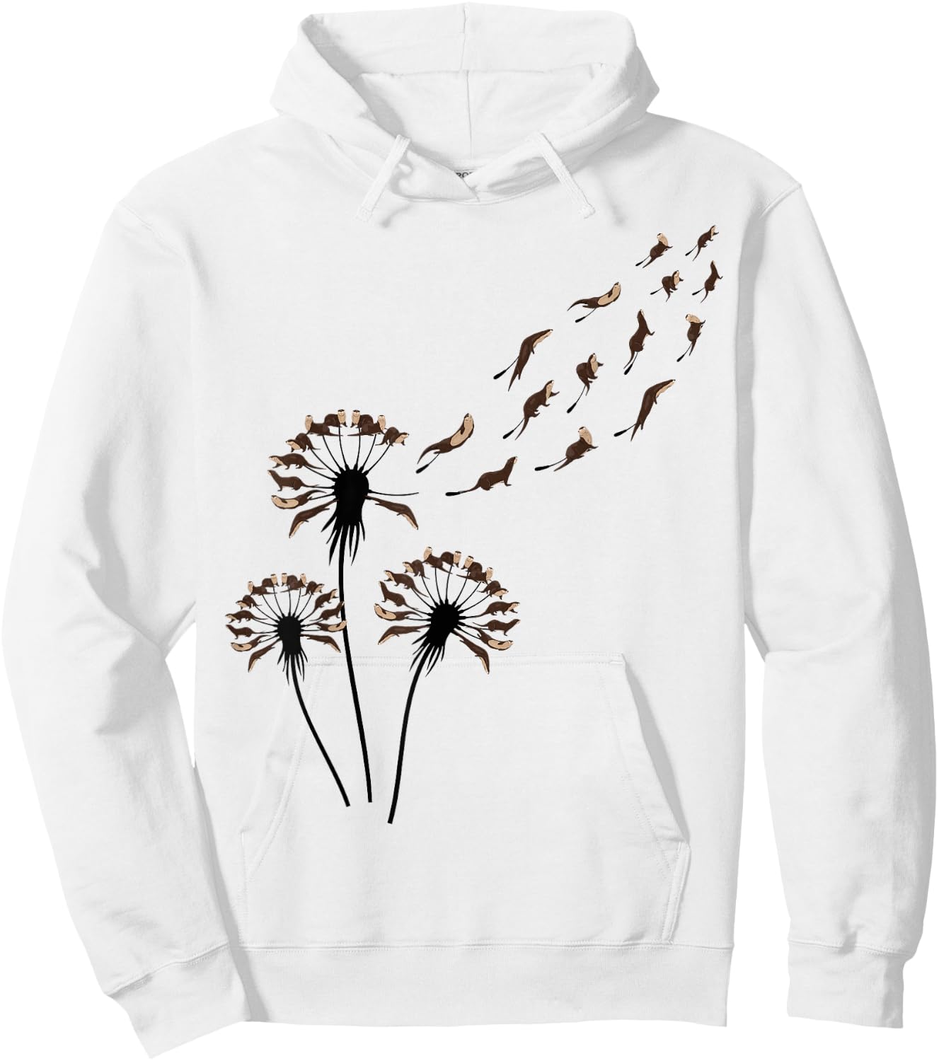 Flower Dandelion Otters Shirt for Otter Lover | Otter Hoodie - Hoodie | White