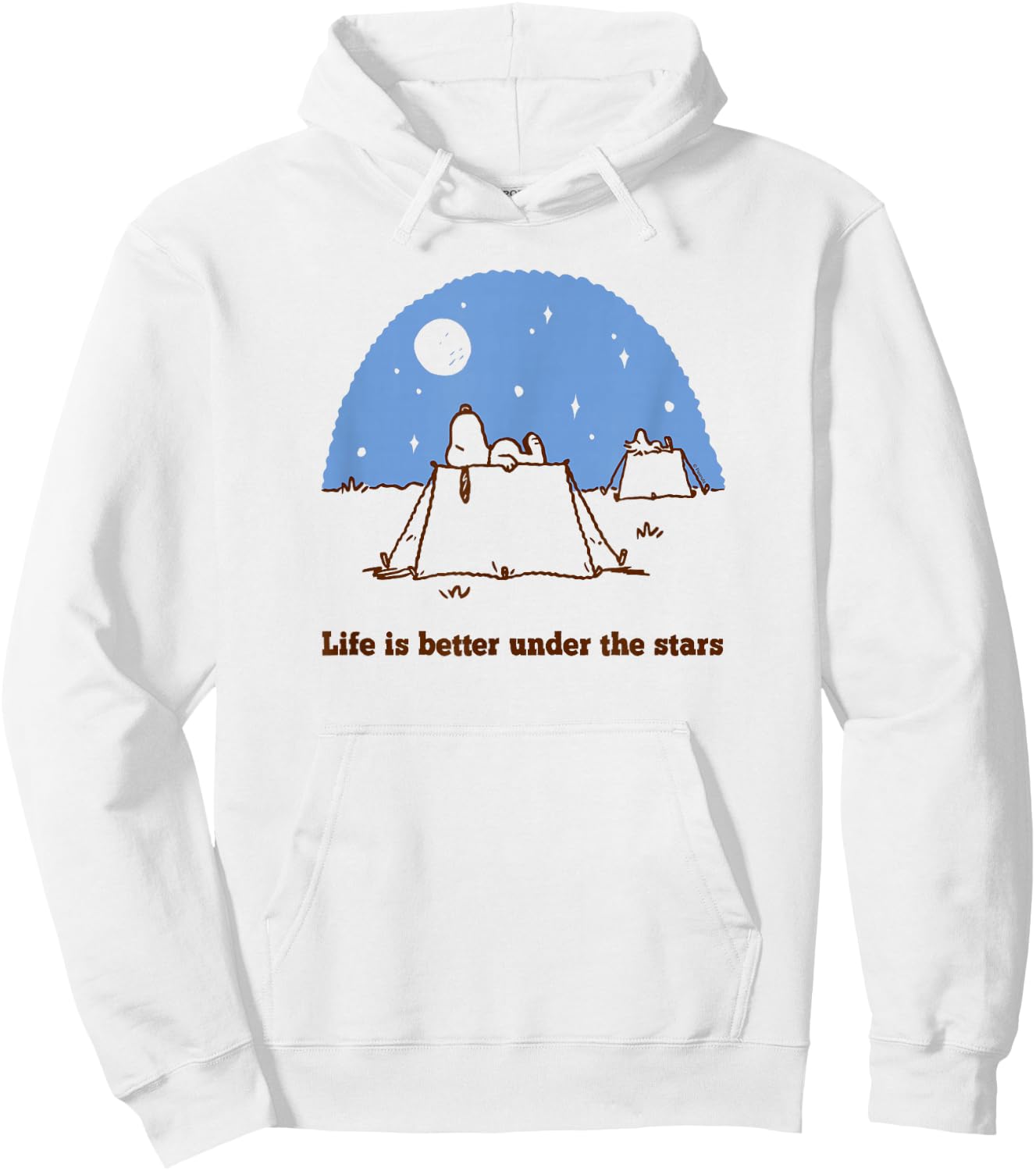 Peanuts - Snoopy Woodstock Camping Under Stars Hoodie - Hoodie | White