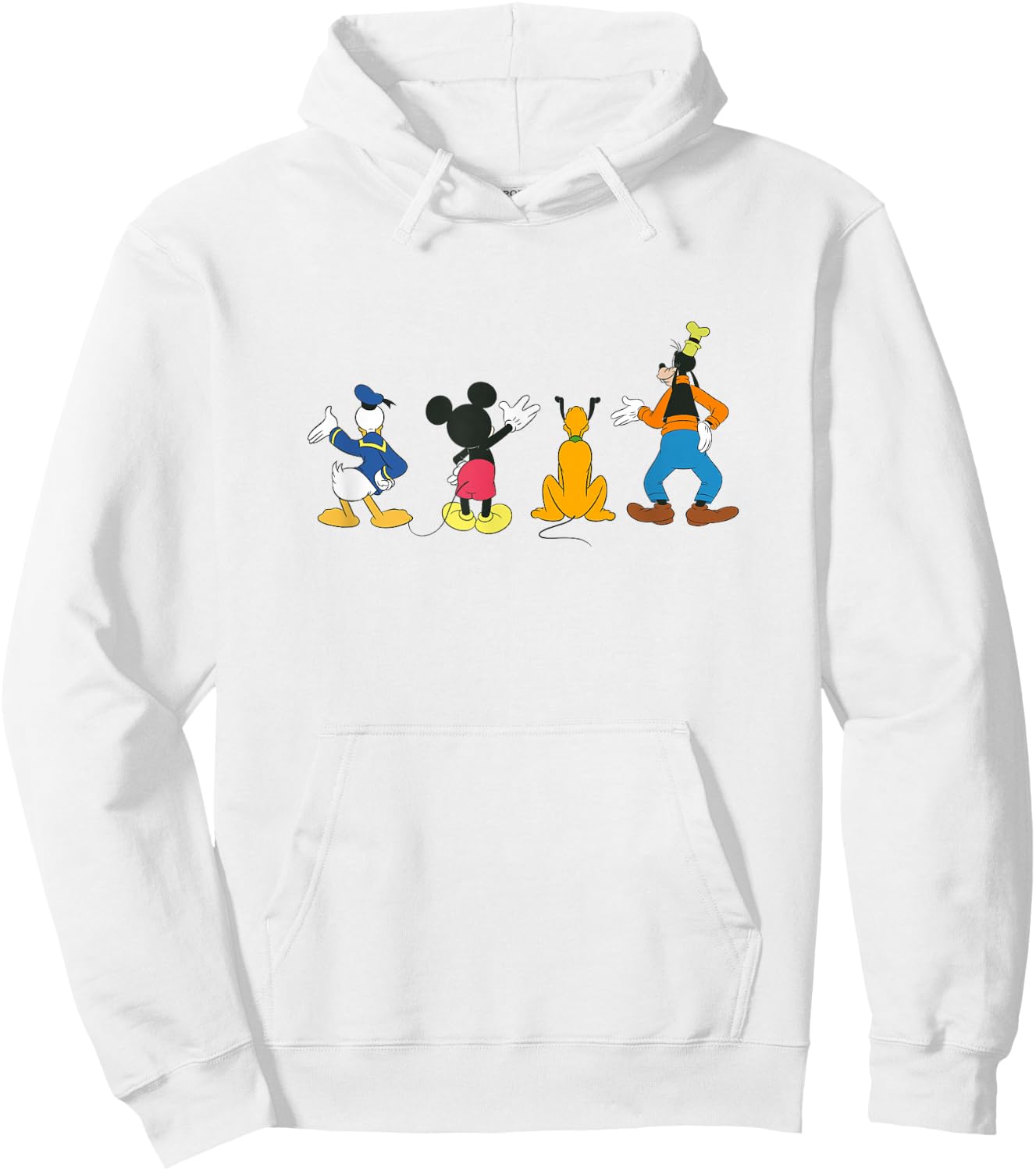 Disney Mickey And Friends Retro Backside Best Friend Line Up Hoodie - Hoodie | White