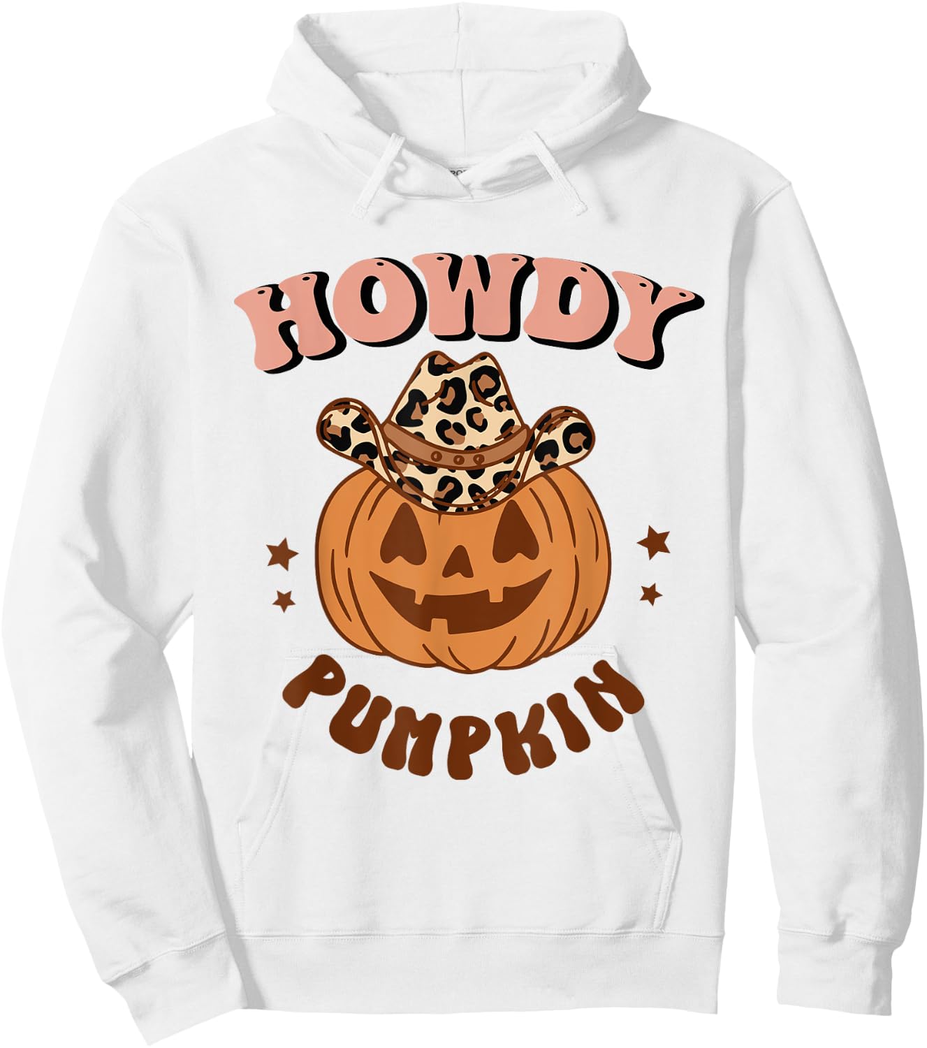 Howdy Pumpkin Leopard Rodeo Western Fall Southern Halloween Hoodie - Hoodie | White