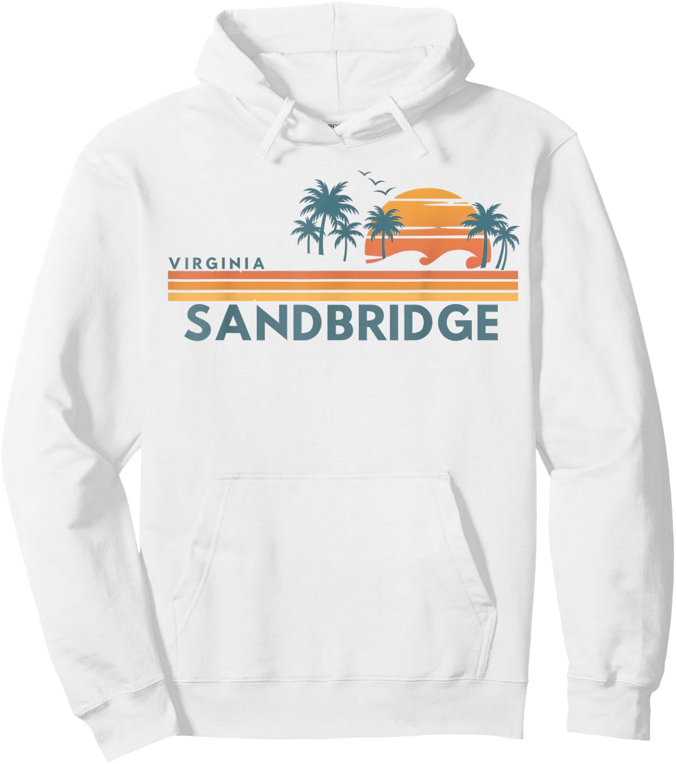 Sandbridge Beach Virginia Summer Vacation Vintage 70's Hoodie - Hoodie | White