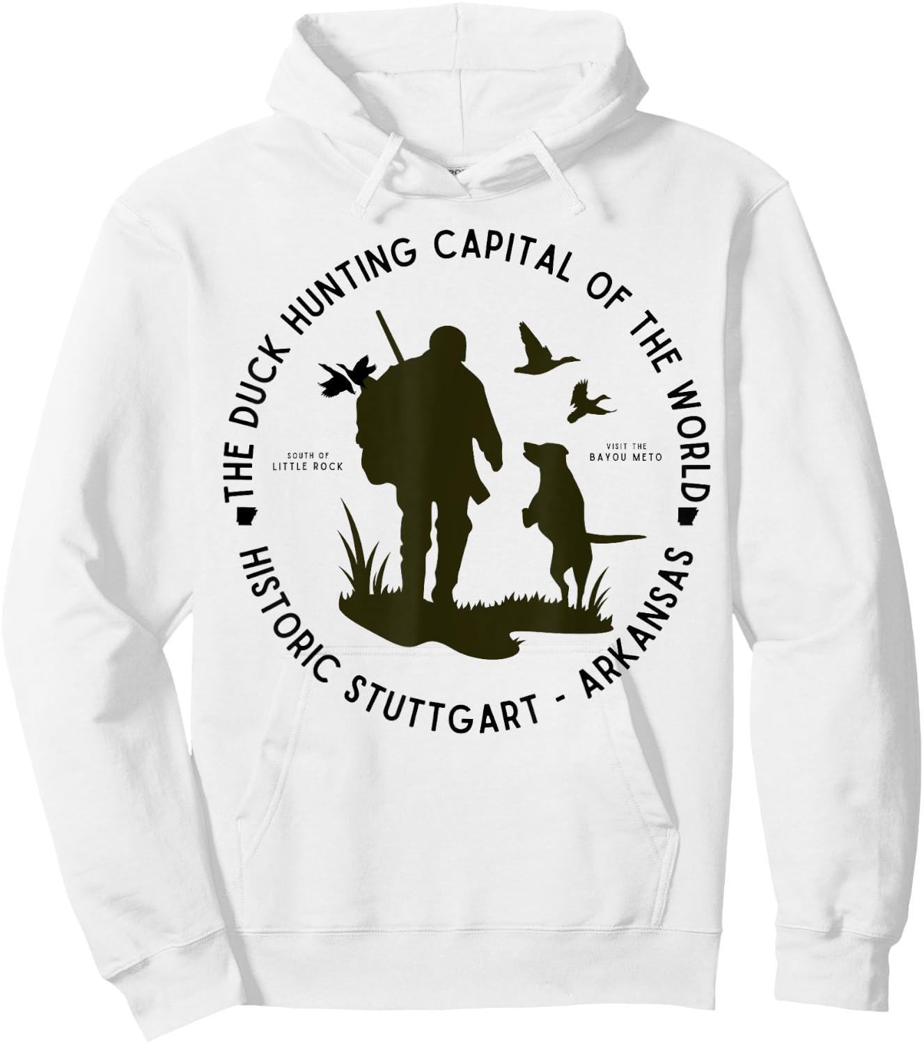 Stuttgart Arkansas Duck Hunting Capital of the World Hunter Hoodie - Hoodie | White