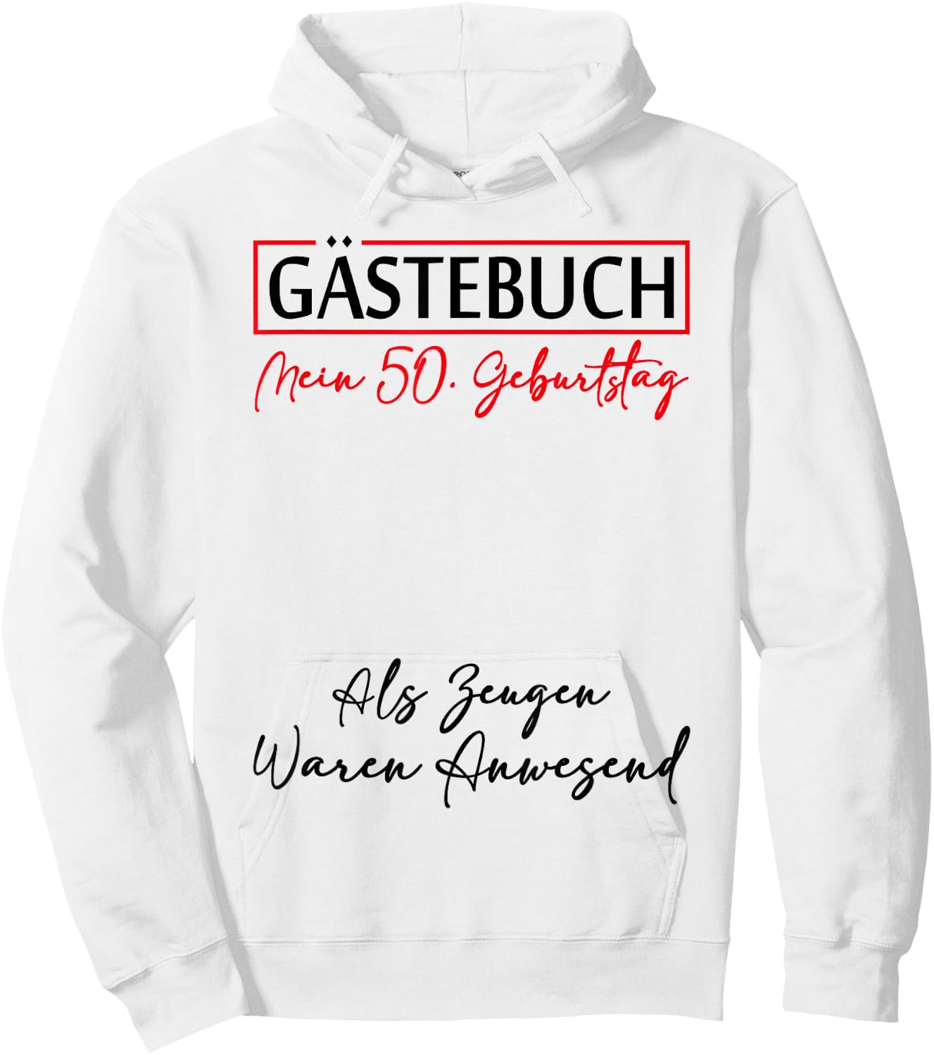 Guest Book My 50th Birthday Guest List Signature , White Hoodie - Hoodie | White