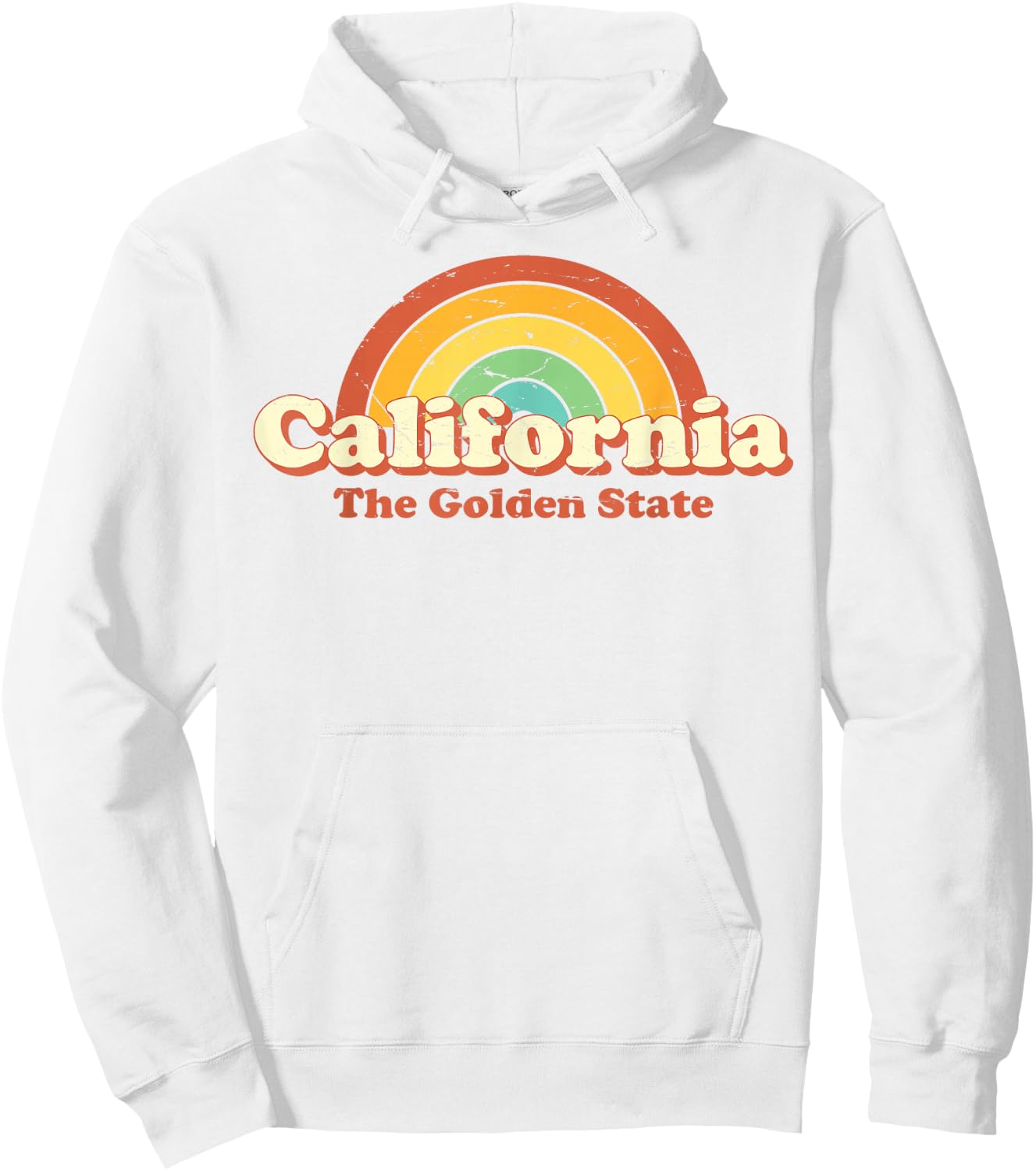 California retro vintage Regenbogen 70er Hoodie - Hoodie | White