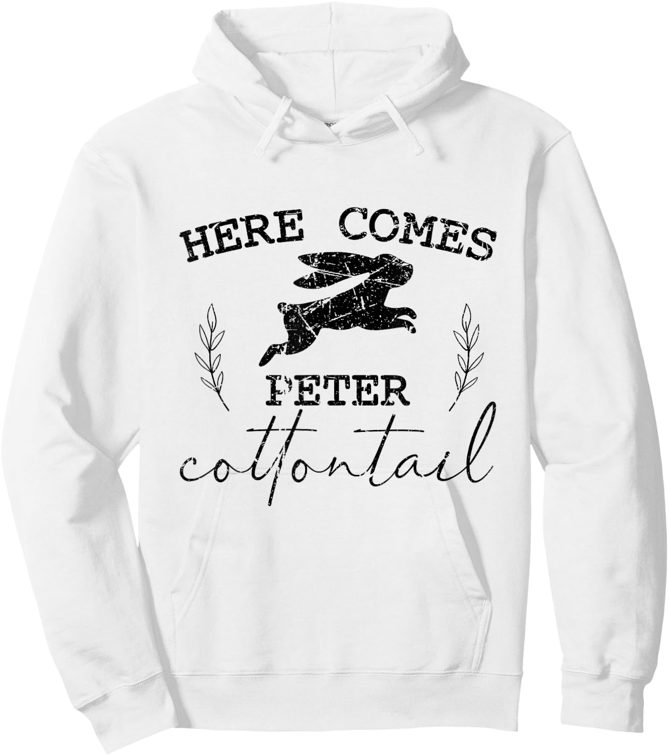 Here Comes Peter Cottontail Vintage Funny Springtime Easter Hoodie - Hoodie | White