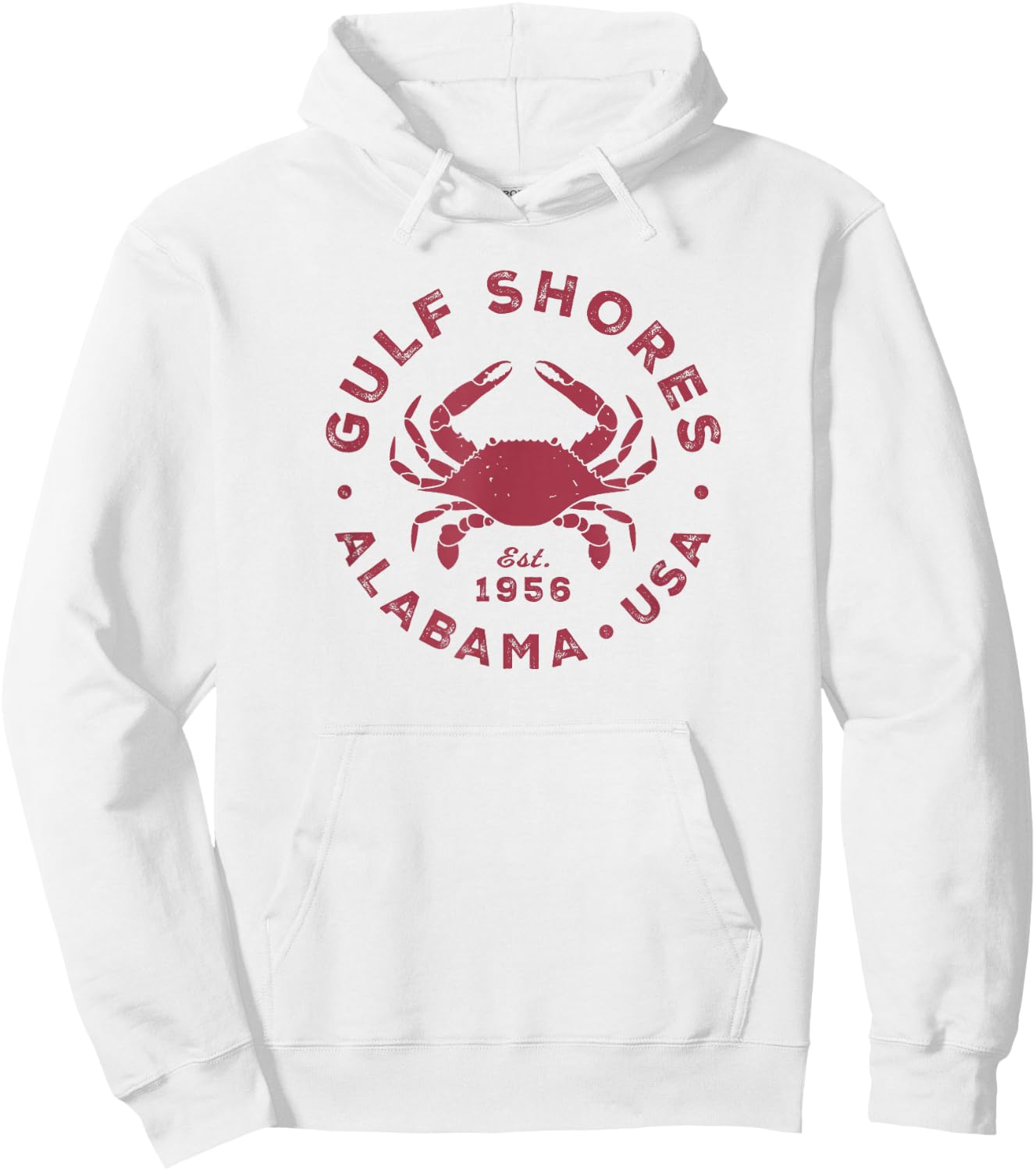 Gulf Shores Alabama Vintage Blue Crab Vacation Souvenir Hoodie - Hoodie | White