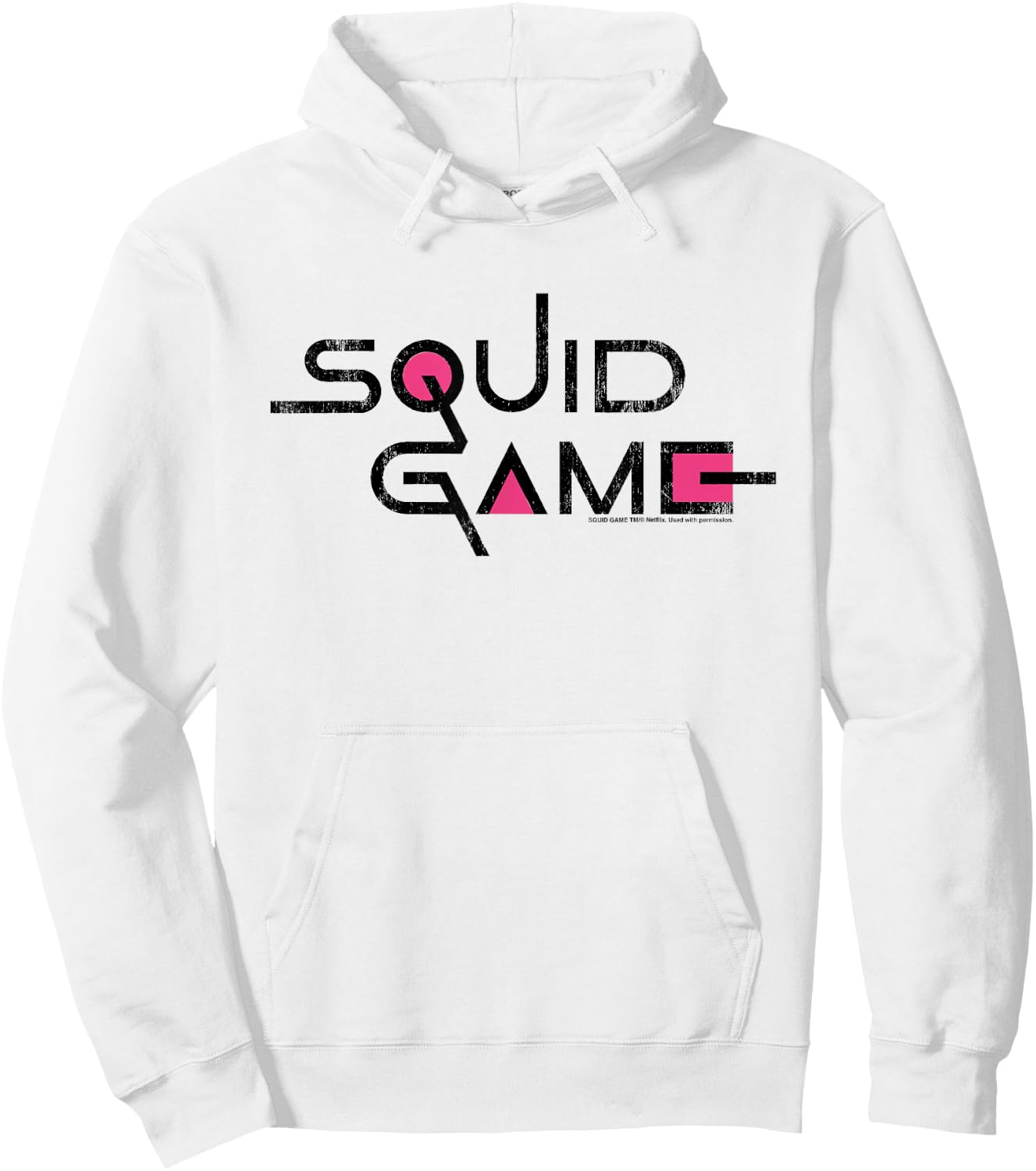 Squid Game Classic Logo Text Black , white, S Hoodie - Hoodie | White