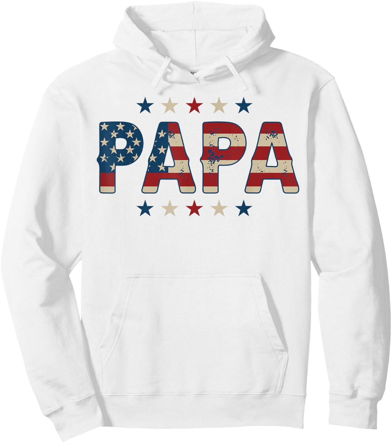 Papa Bold Patriotic American Flag Father's Day 4th of July Hoodie - Hoodie | White