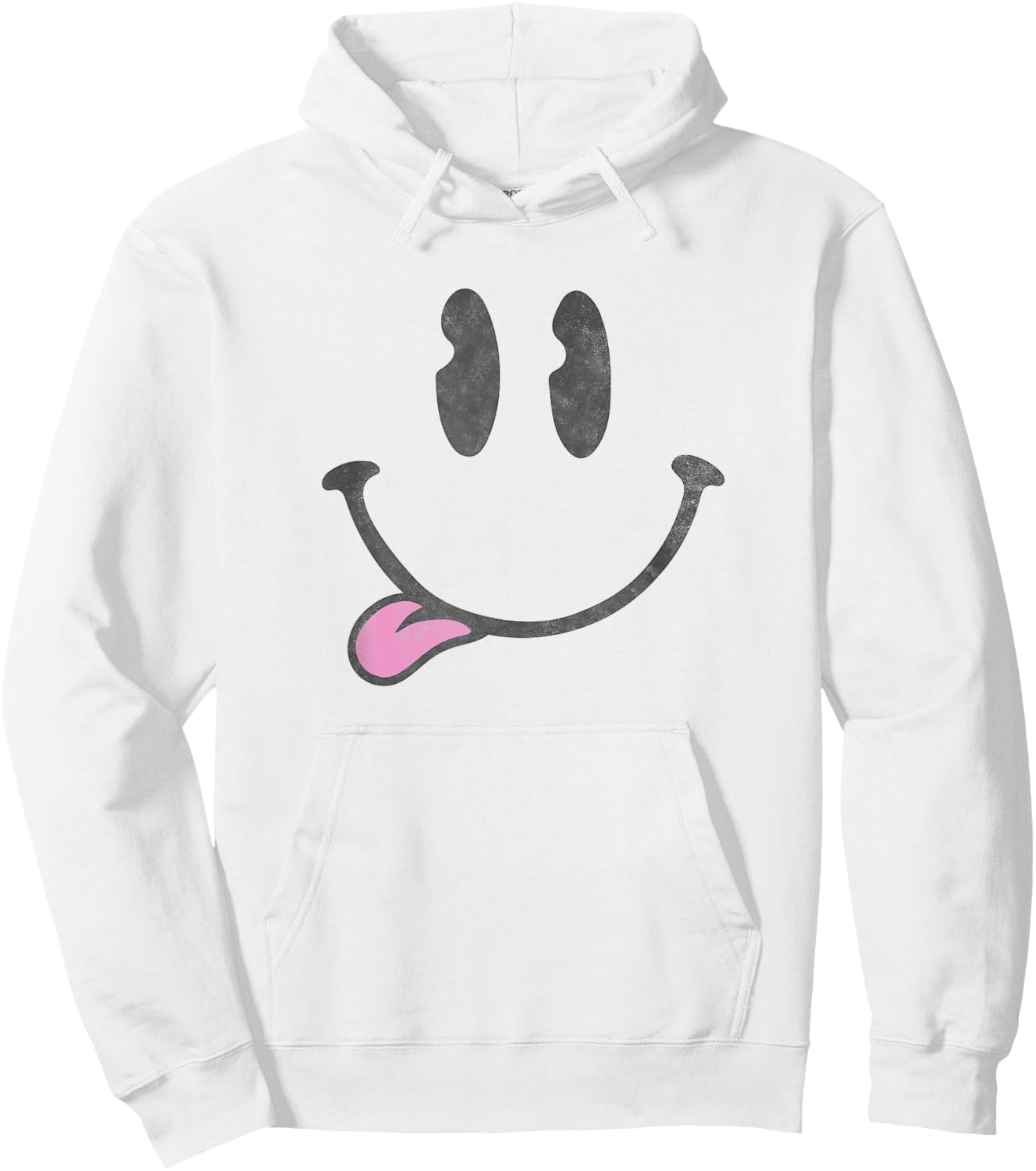Trendy Happy Smiley , white, S Hoodie - Hoodie | White