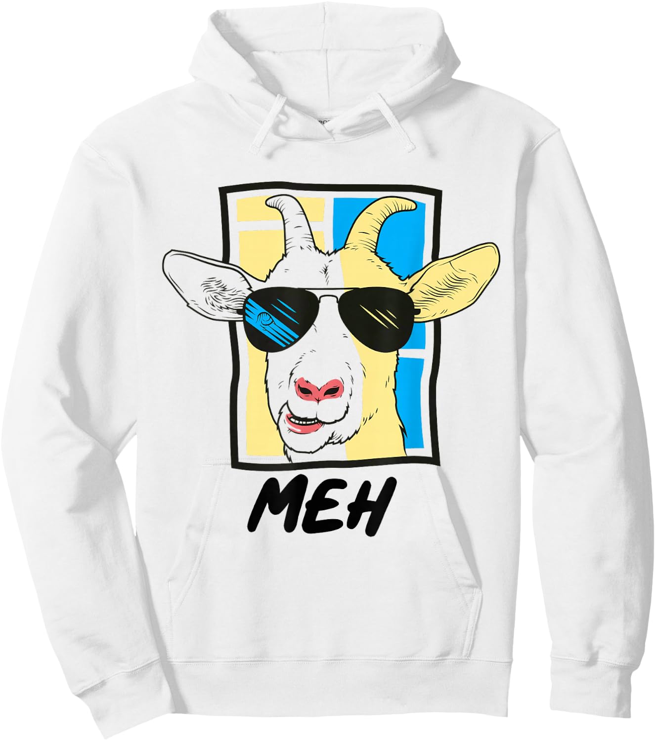 Meh Shirt Sarcastic Goat Lover Funny Farm Animal Goat Farmer Hoodie - Hoodie | White