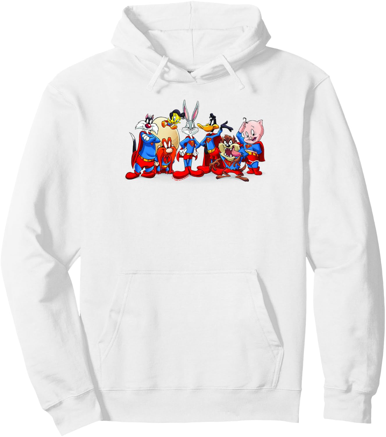 WB 100 Looney Tunes Group Shot Superman Special Collection Hoodie - Hoodie | White