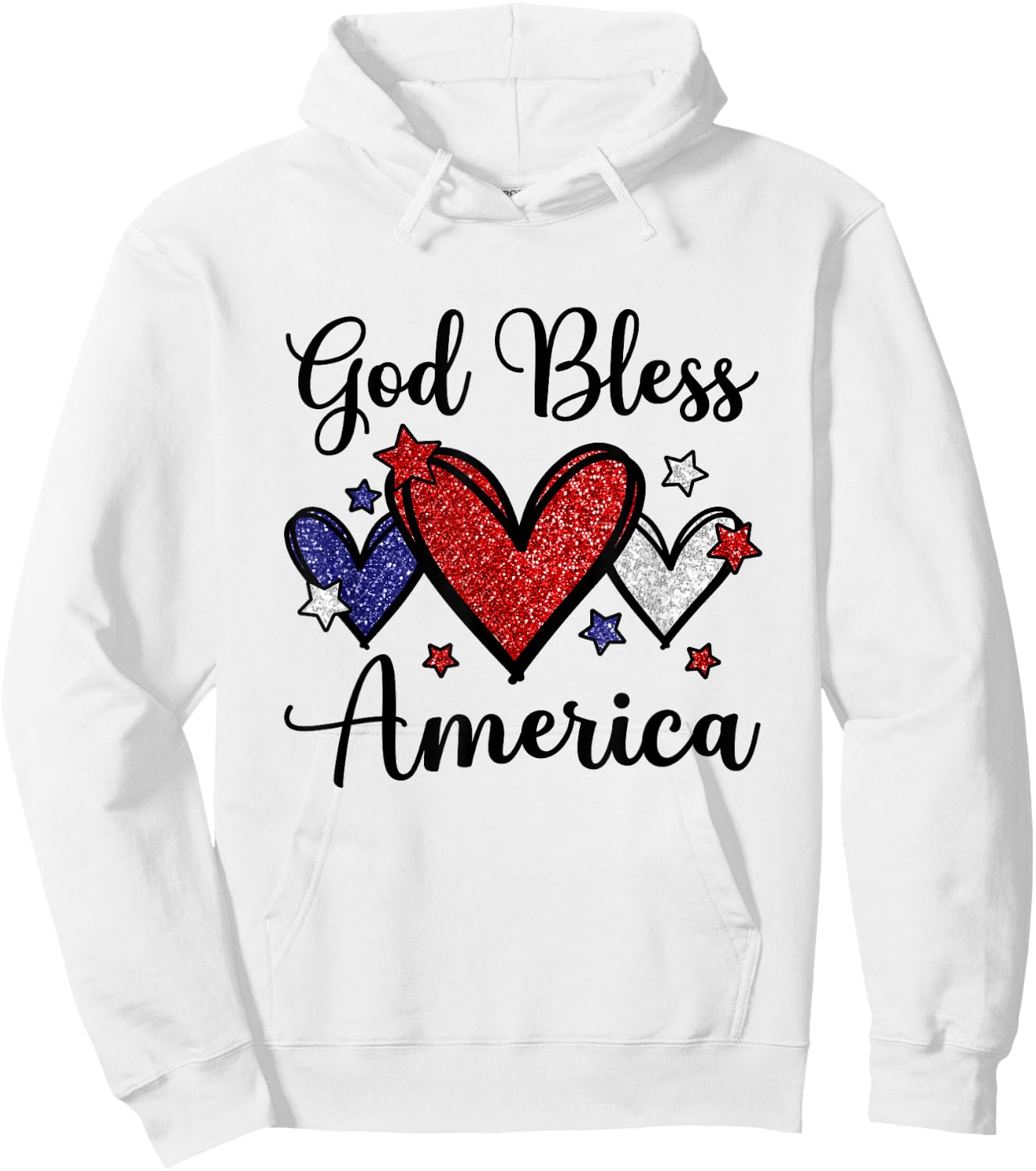 God Bless America Patriotic USA Flag Colors For Christians Kids Men Hoodie - Hoodie | White