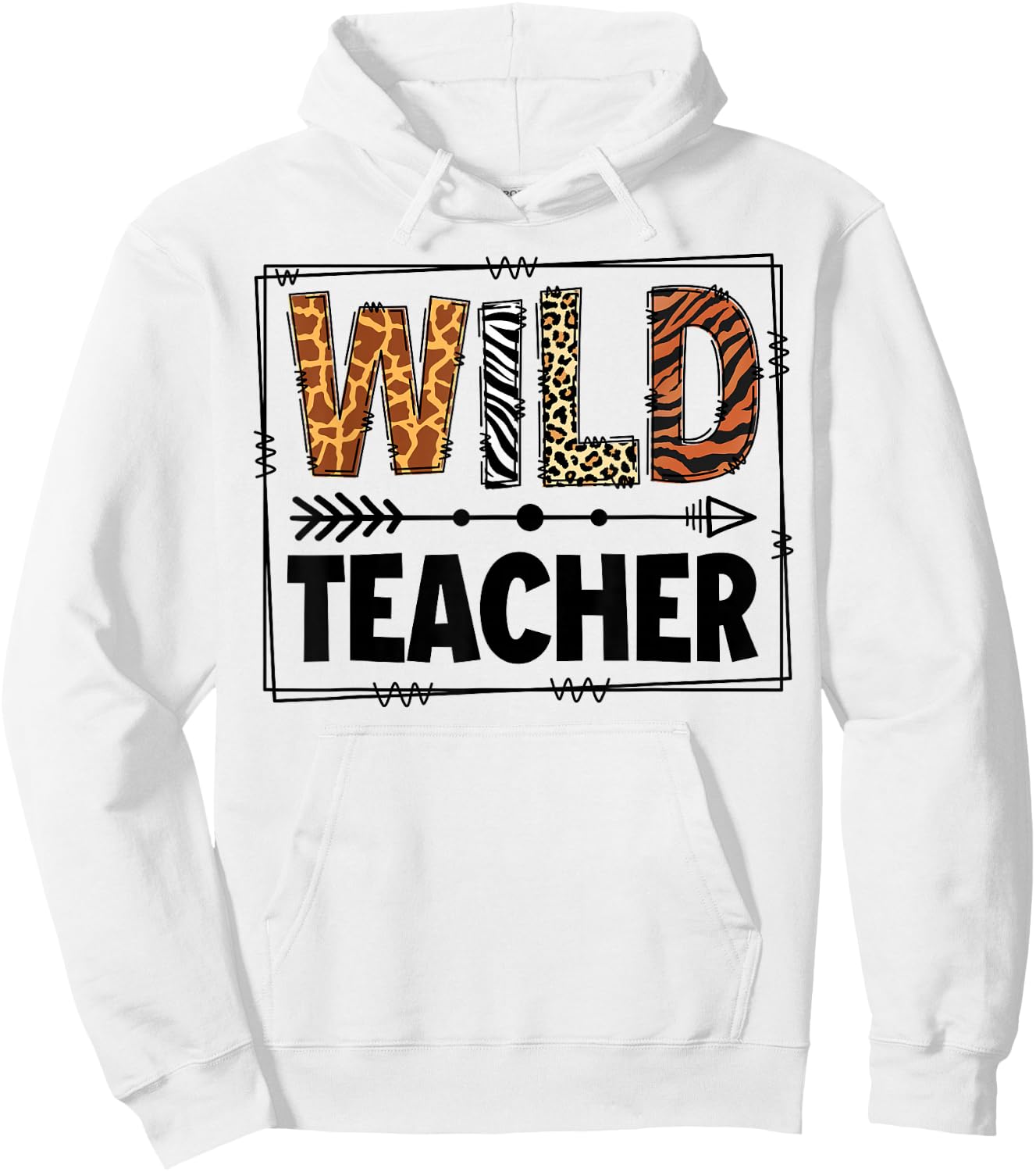 Wild One Teacher Two Wild Zoo Animal Theme Birthday Matching Hoodie - Hoodie | White