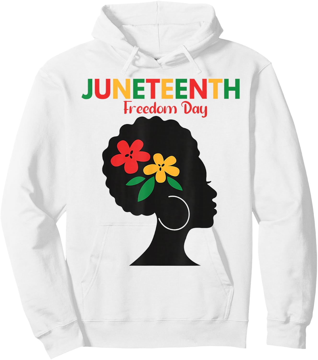 Juneteenth 1865 Freedom Day Black Women Girl African Afro Hoodie - Hoodie | White
