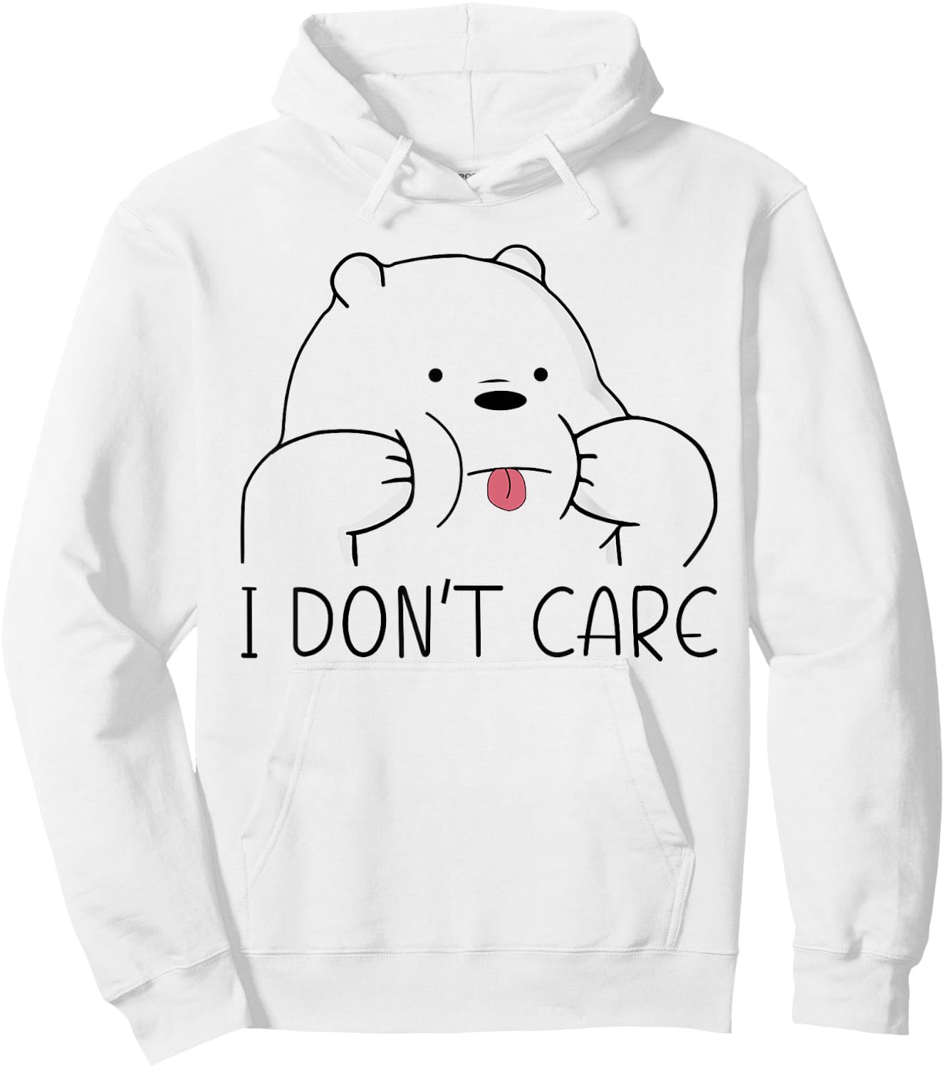 I Don't Care Bear Men Women Boys Girls Funny Bear Hoodie - Hoodie | White
