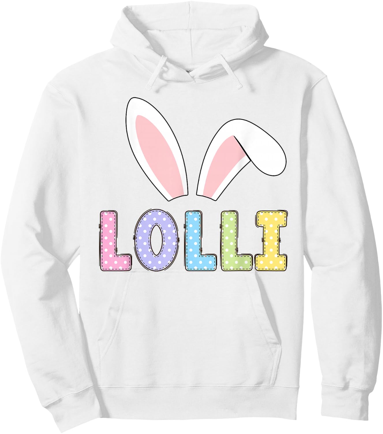 Cute Lolli Happy Easter Bunny Matching Family Outfit Hoodie - Hoodie | White