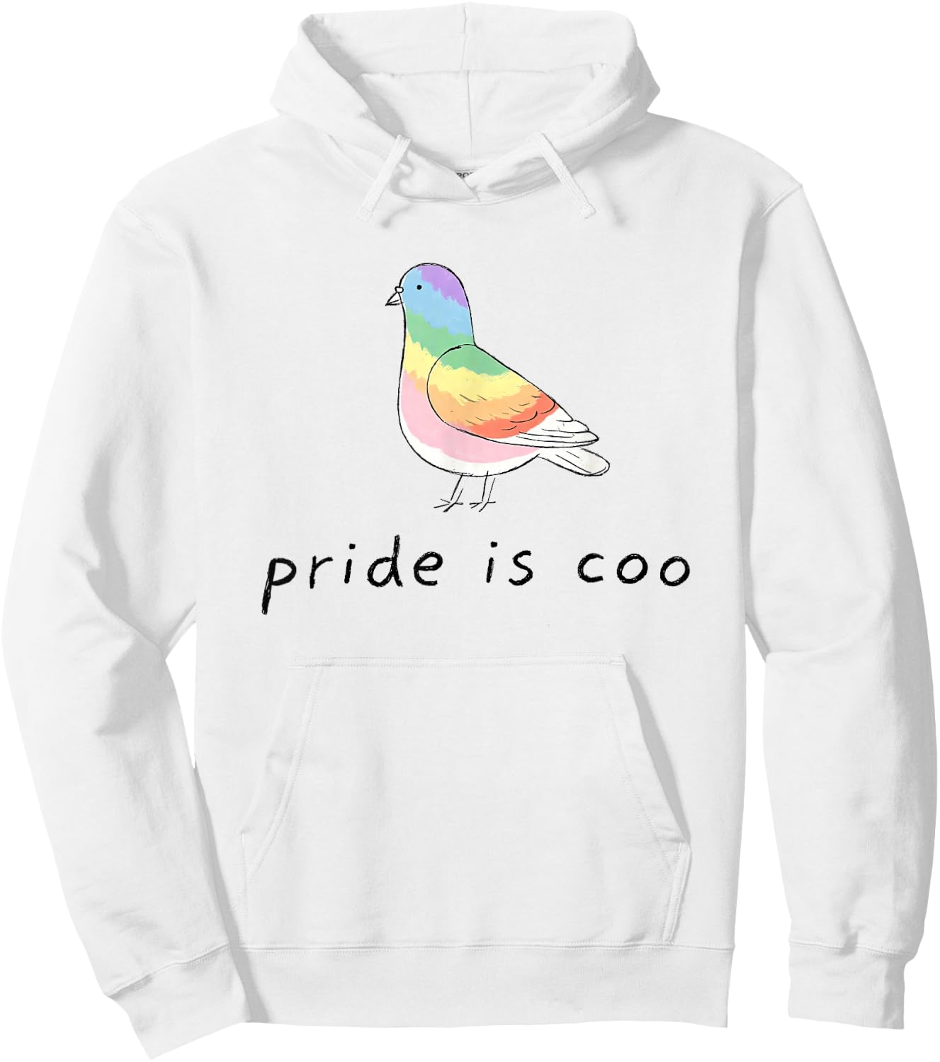 Pride is Coo Pigeon LGBTQ Gay Pride Month Ally Rainbow Bird Hoodie - Hoodie | White