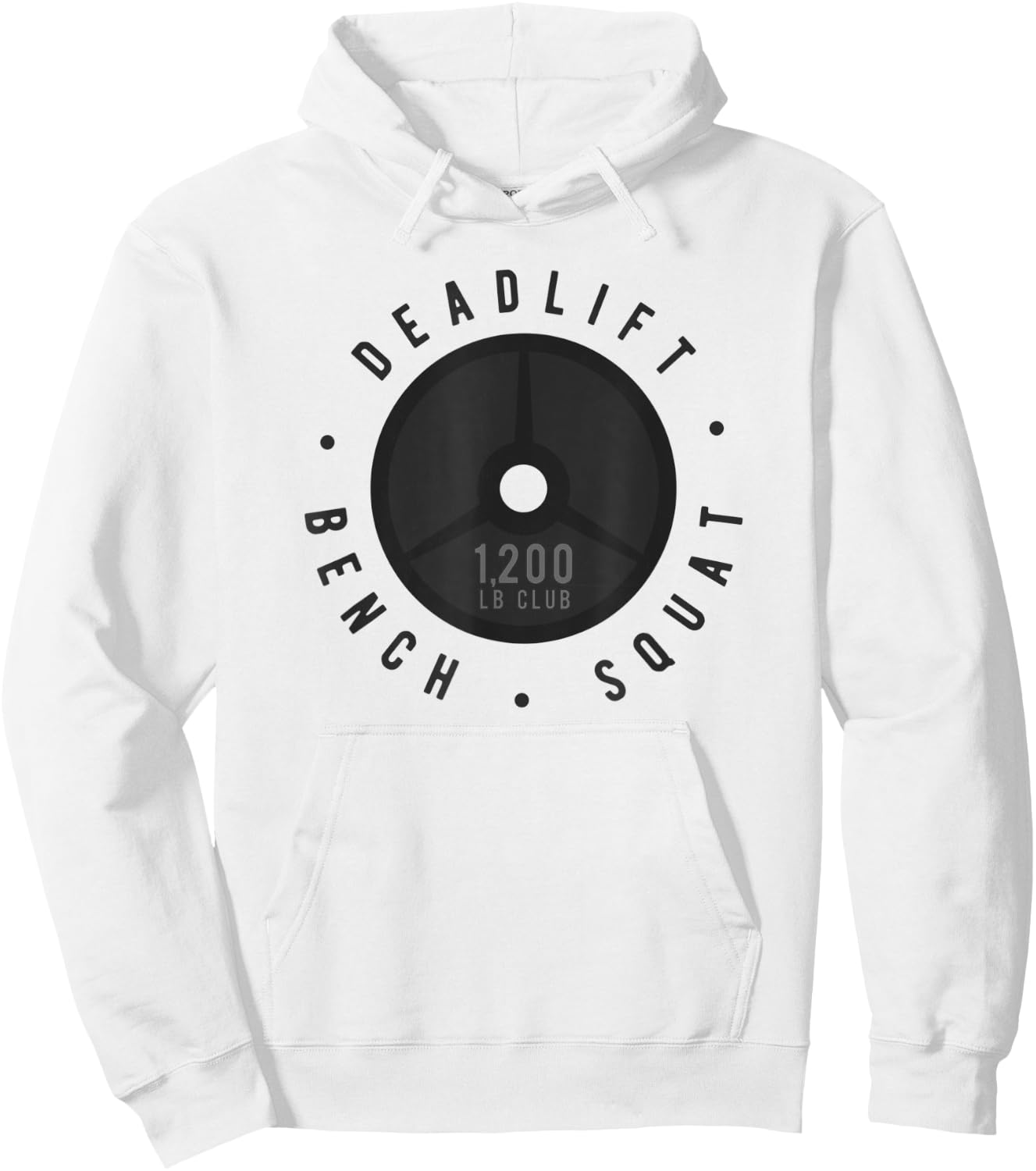 Elite 1,200lb Club Powerlifting Barbell Strong Novelty Hoodie - Hoodie | White