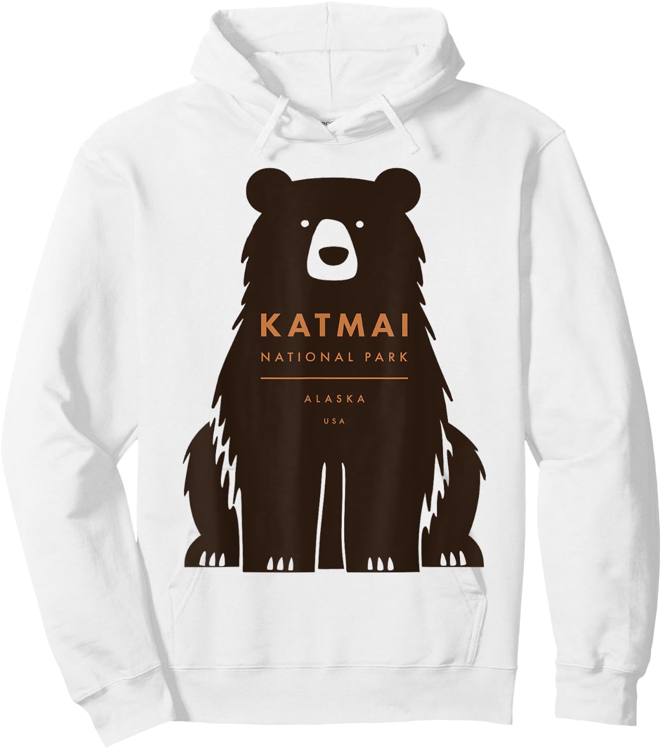 Katmai National Park Alaska Retro Vintage Bear Hoodie - Hoodie | White