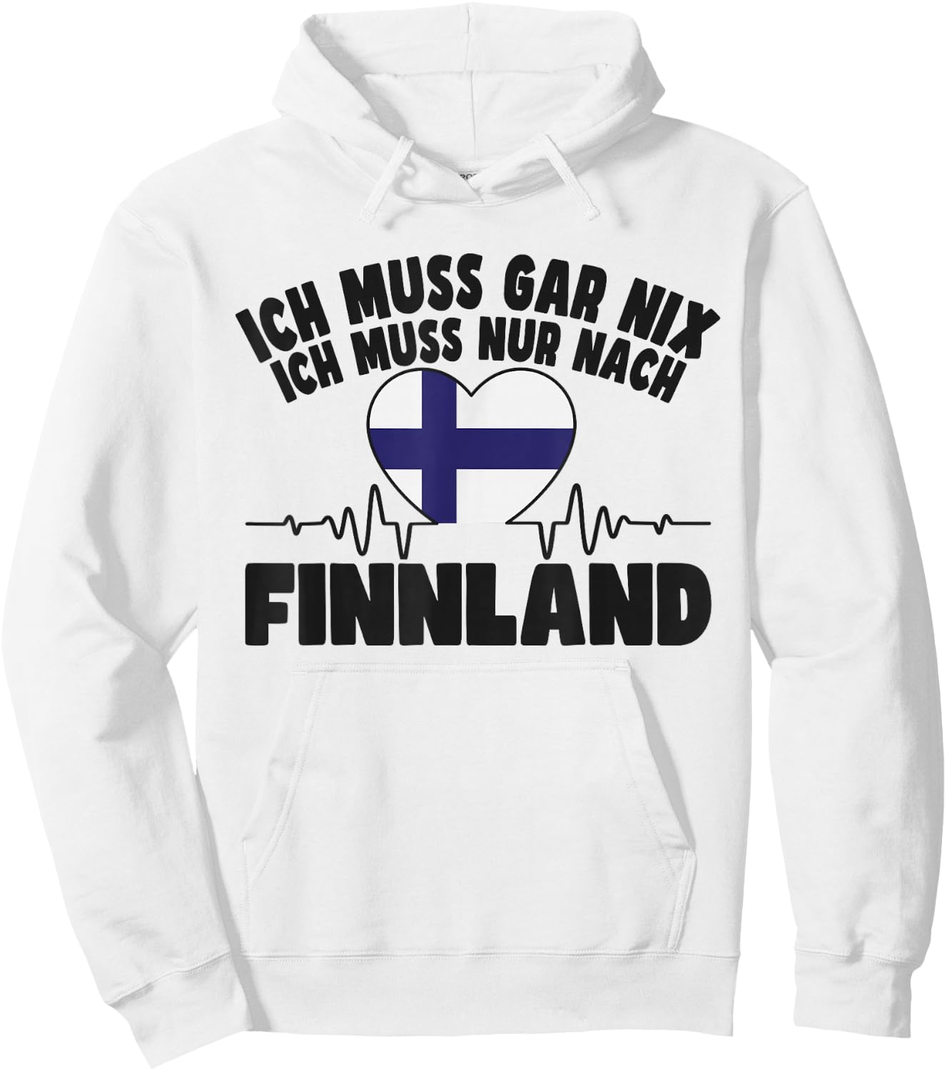 with German Text "Ich muss gar nix" [German Langu, gray, S Hoodie - Hoodie | White