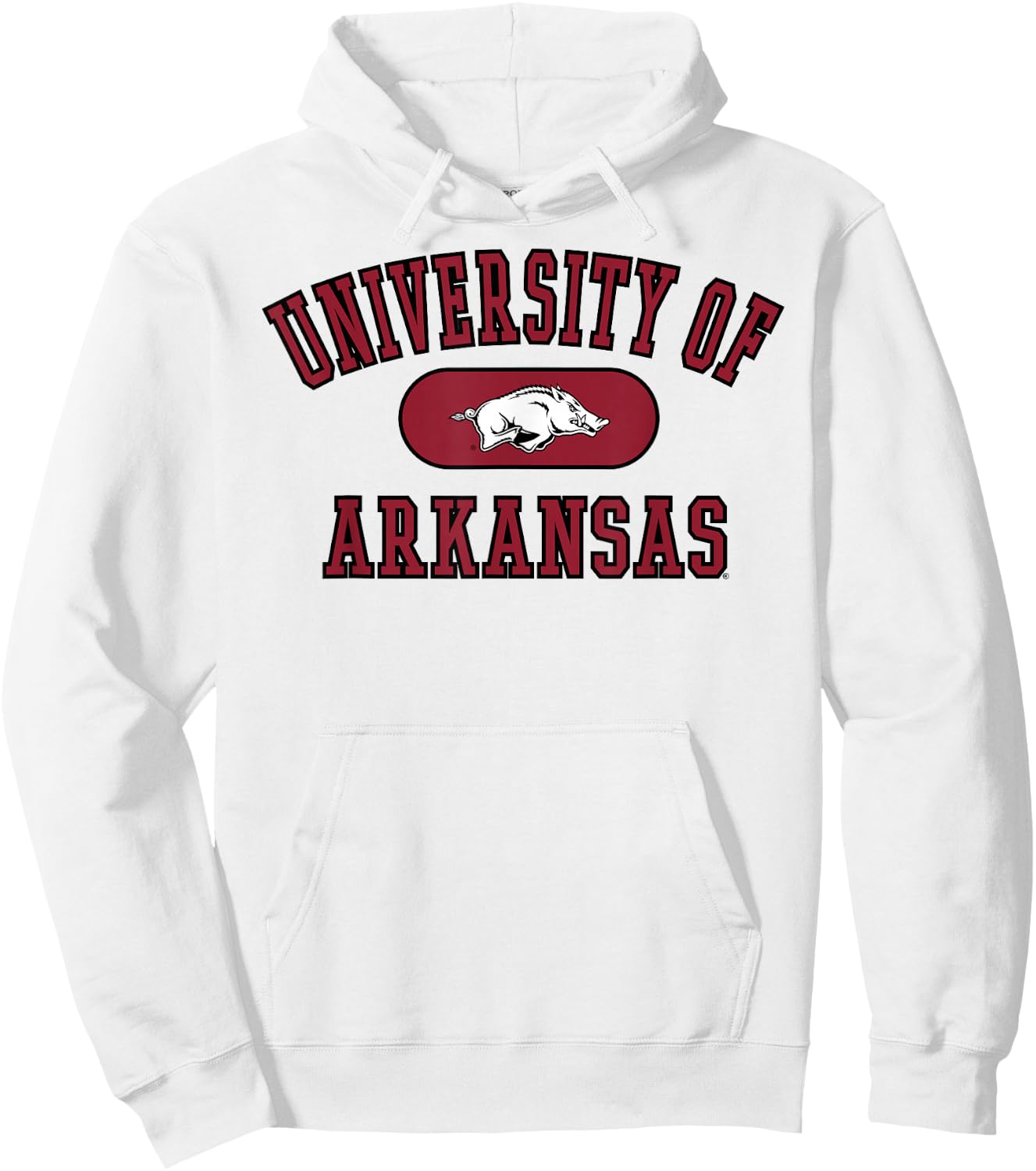 Elite Authentics Arkansas Razorbacks Varsity Officially Licensed , Small, Grey Hoodie - Hoodie | White
