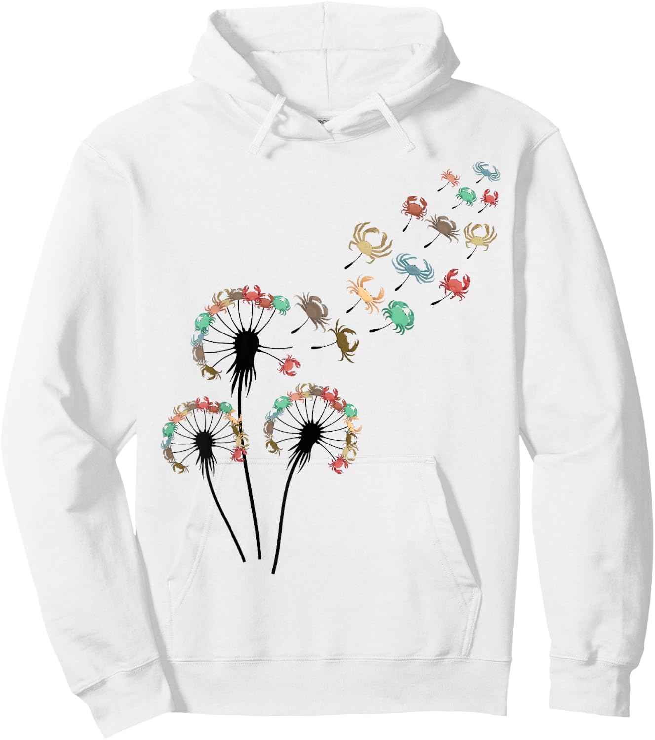 Flower Dandelion Crabs Stuff for Crab Lover | Crab Hoodie - Hoodie | White