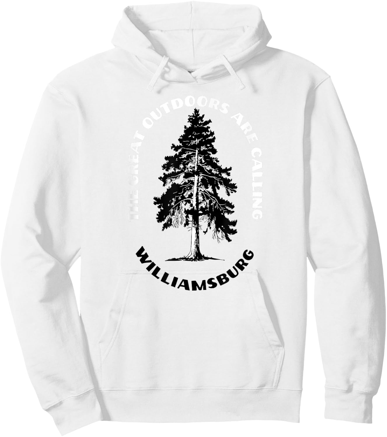 Williamsburg The Great Outdoors Are Calling Tree Nature Hoodie - Hoodie | White
