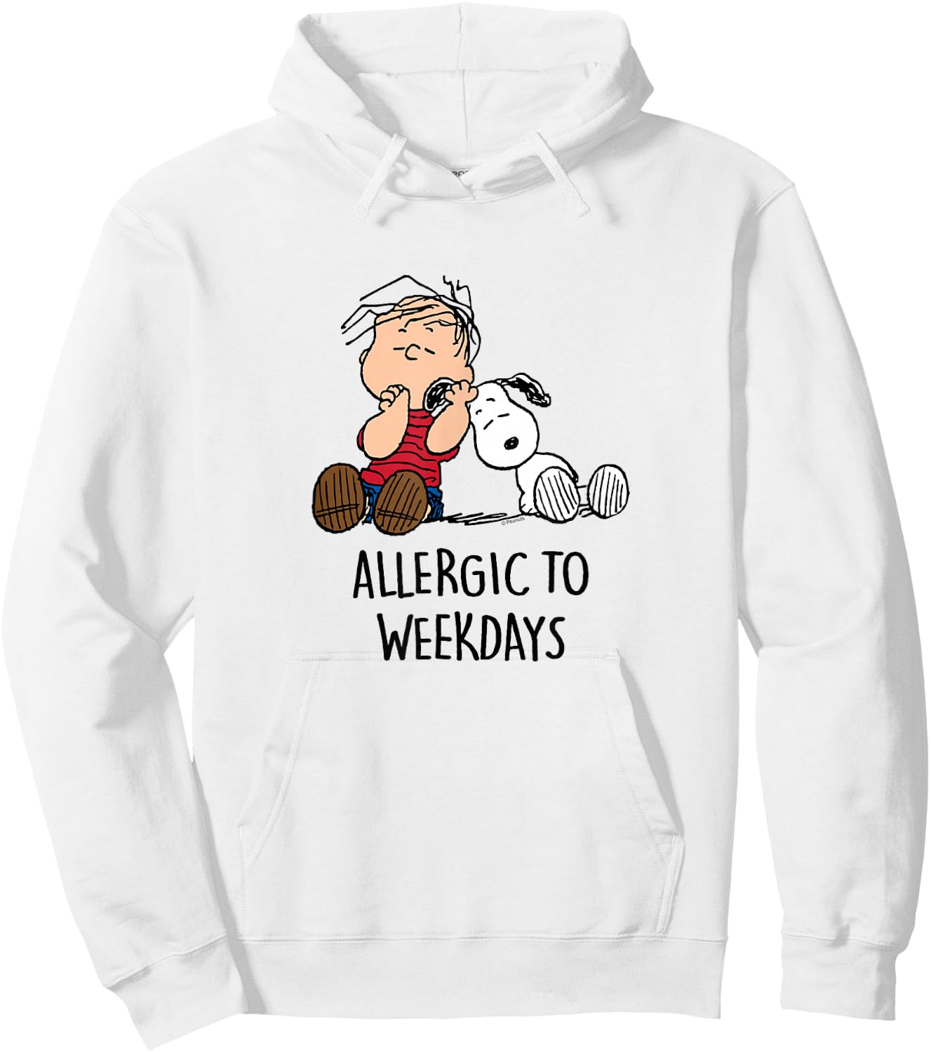 Peanuts - Linus & Snoopy - Allergic to Weekdays Hoodie - Hoodie | White