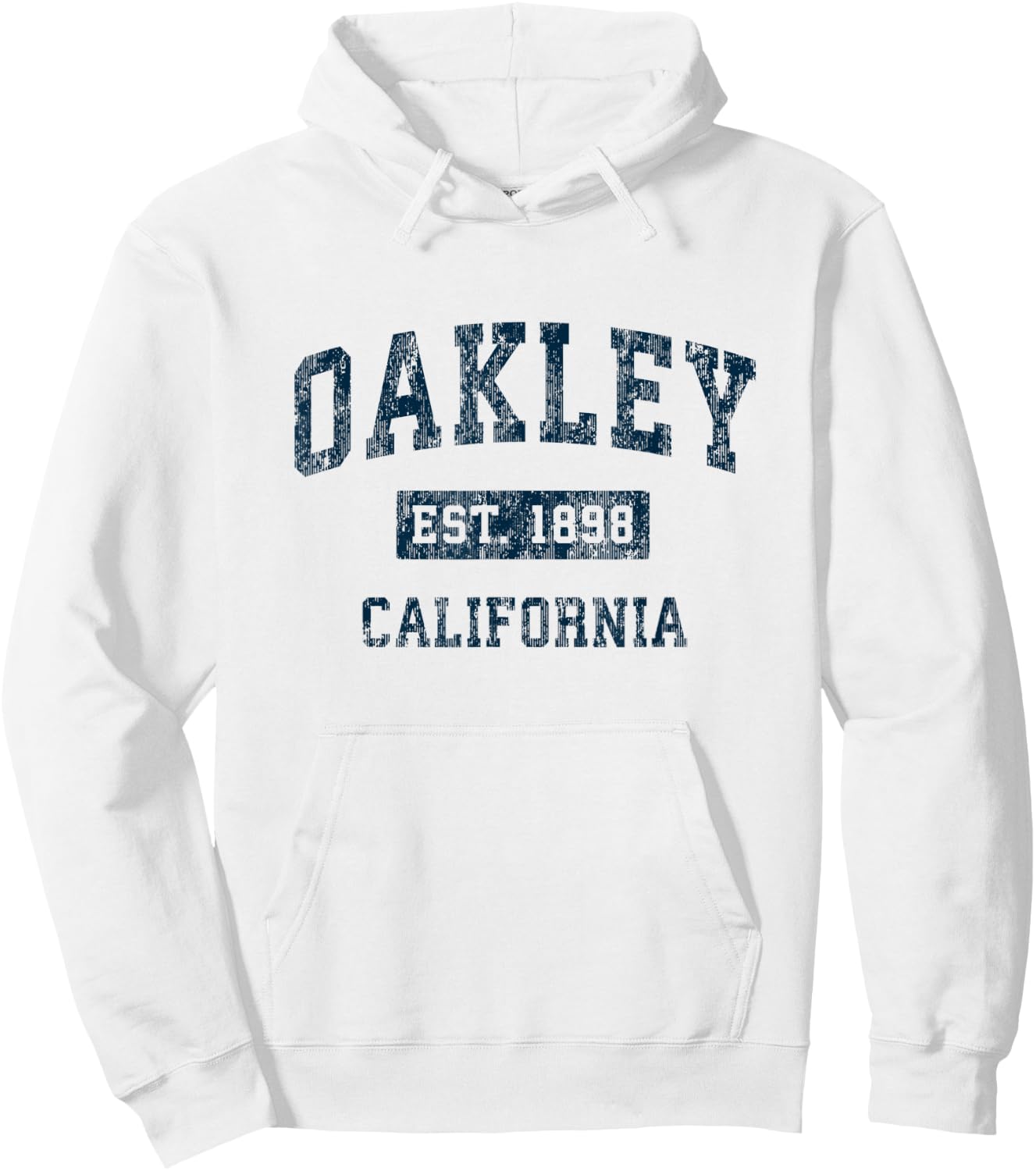 Oakley California CA Vintage Sports Design Marineblau Druck Hoodie - Hoodie | White