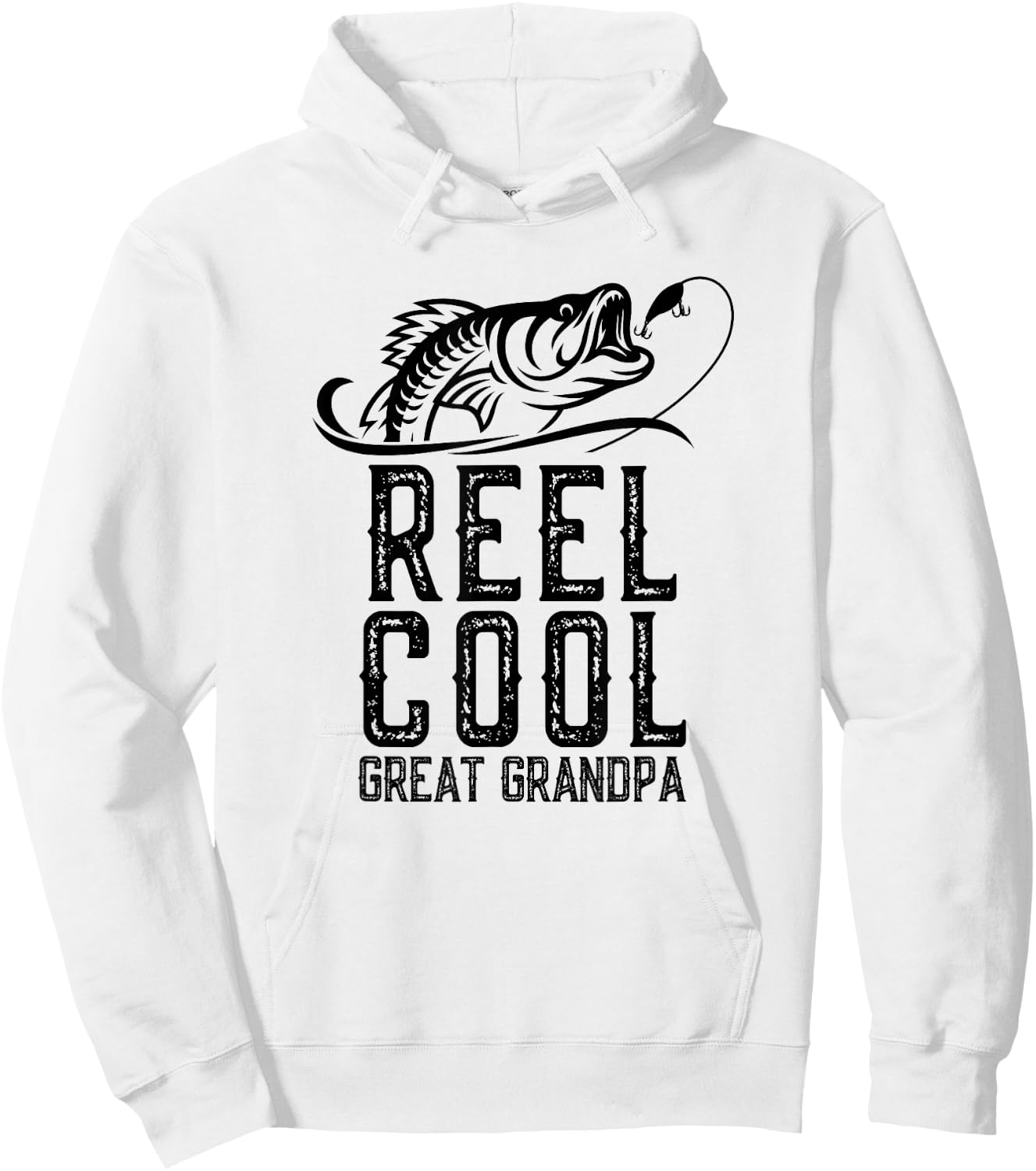 Reel Cool Great Grandpa Fishing Fisherman Funny Retro Hoodie - Hoodie | White