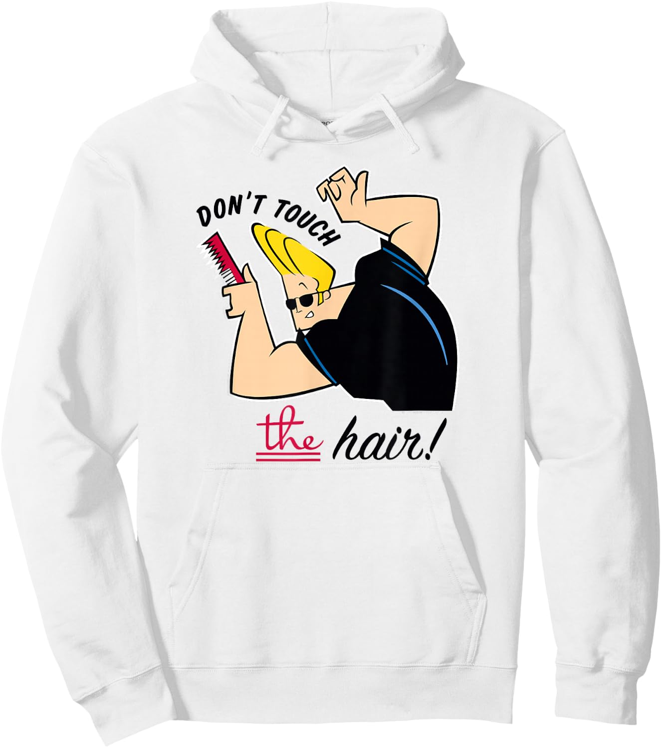 Johnny Bravo Don't Touch the Hair! Hoodie - Hoodie | White