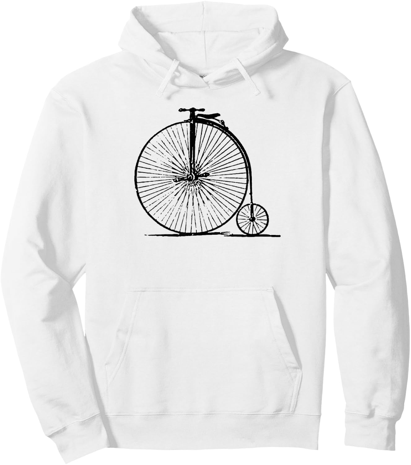 Old School Penny Farthing High Wheel Bike Bicycle Vintage Hoodie - Hoodie | White