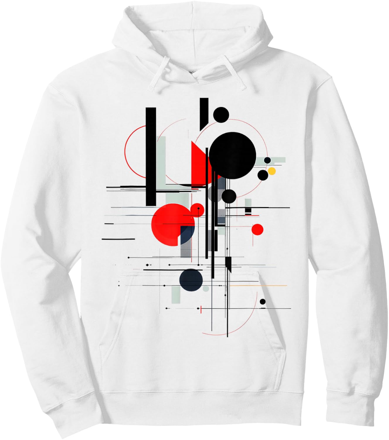 Abstract Art Pattern Painting Geometric Art Work , white, S Hoodie - Hoodie | White