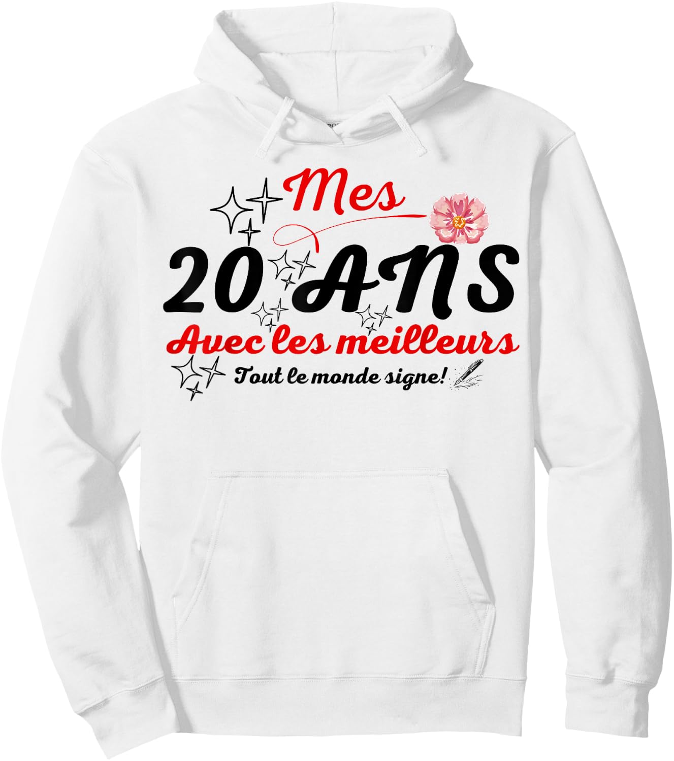 A signer 20 ans anniversaire gift anniv 20 years signature Hoodie - Hoodie | White