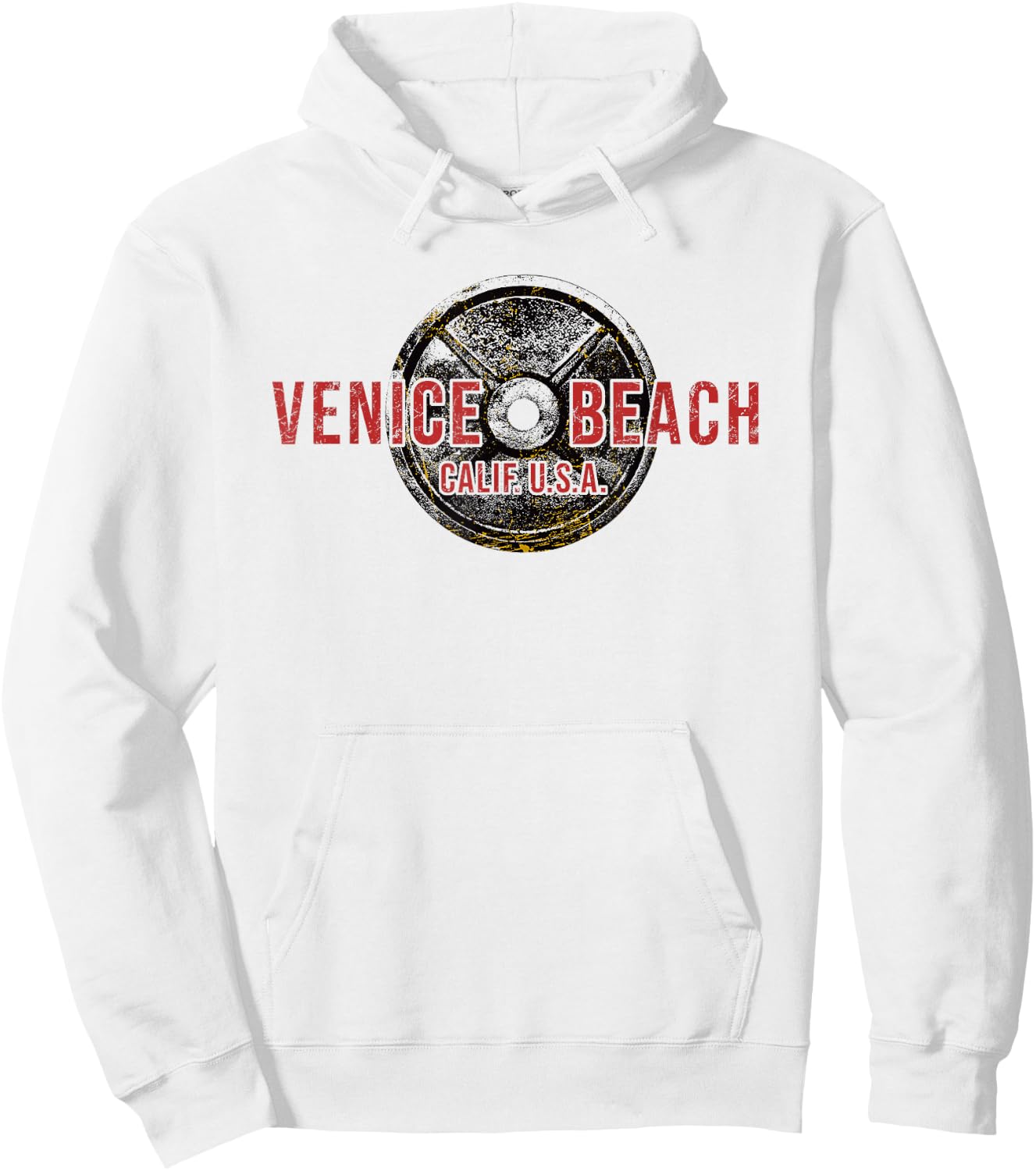 Bodybuilding Venice Beach California Weightlifting Gym Hoodie - Hoodie | White