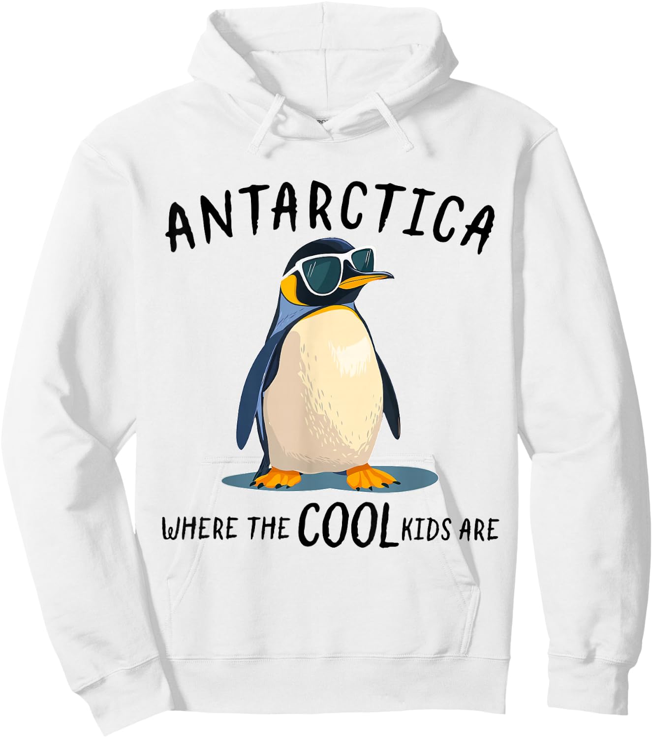 Funny Antarctica Cool Kids Penguin Souvenir Hoodie - Hoodie | White