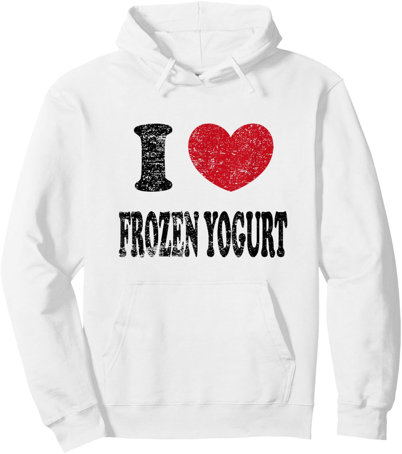 Vintage I Love Frozen Yogurt Hoodie - Hoodie | White