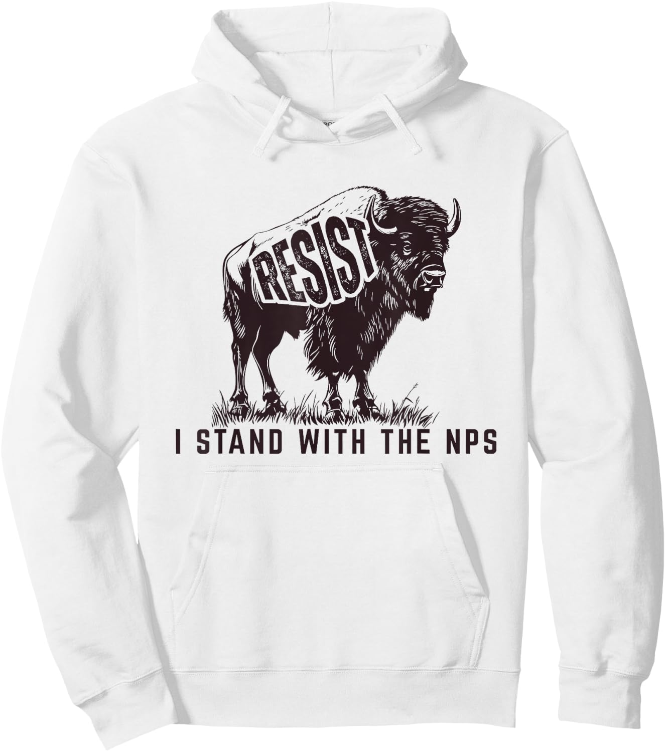 Resist, I Stand With The NPS National Park Support Hoodie - Hoodie | White