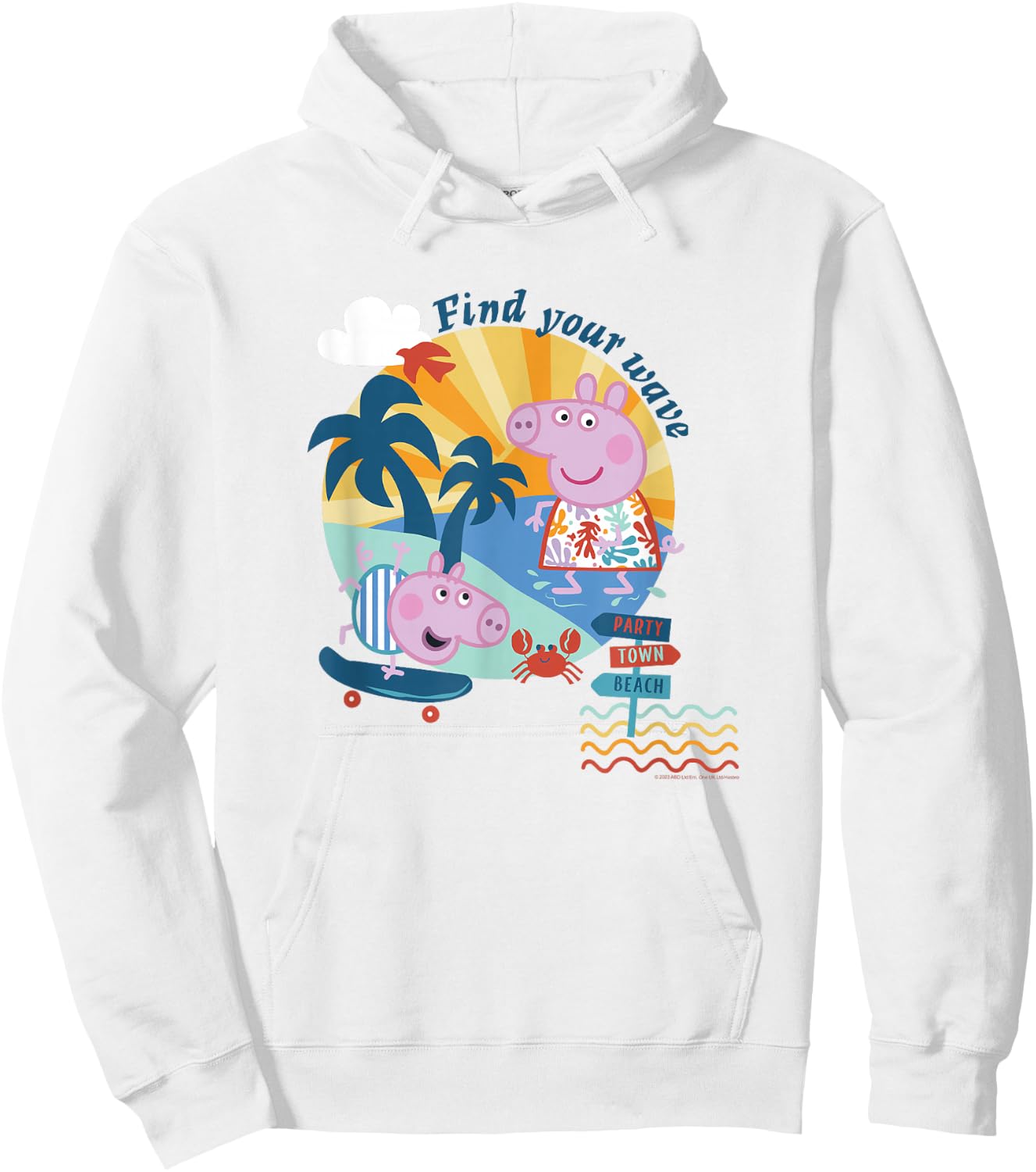 Peppa Pig Find Your Wave Summer Time Fun At The Beach Hoodie - Hoodie | White