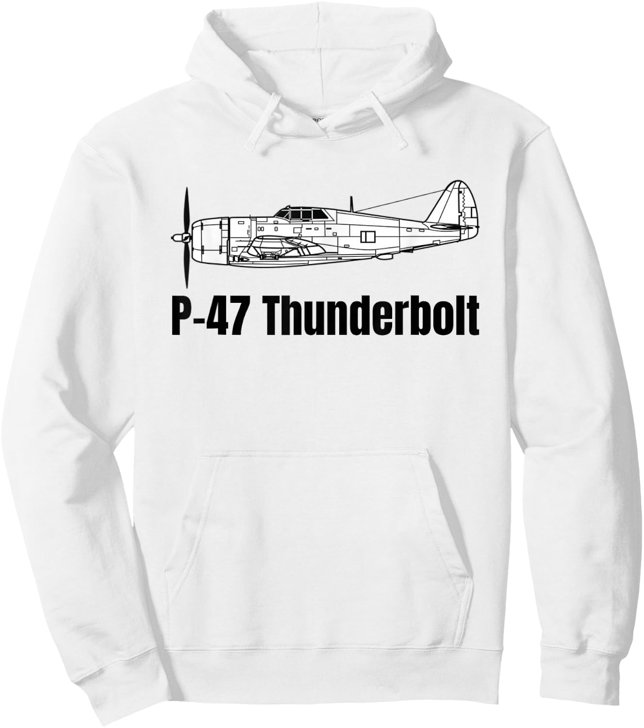 P-47 Thunderbolt Military Vintage Aircraft WWII / WW2 Hoodie - Hoodie | White