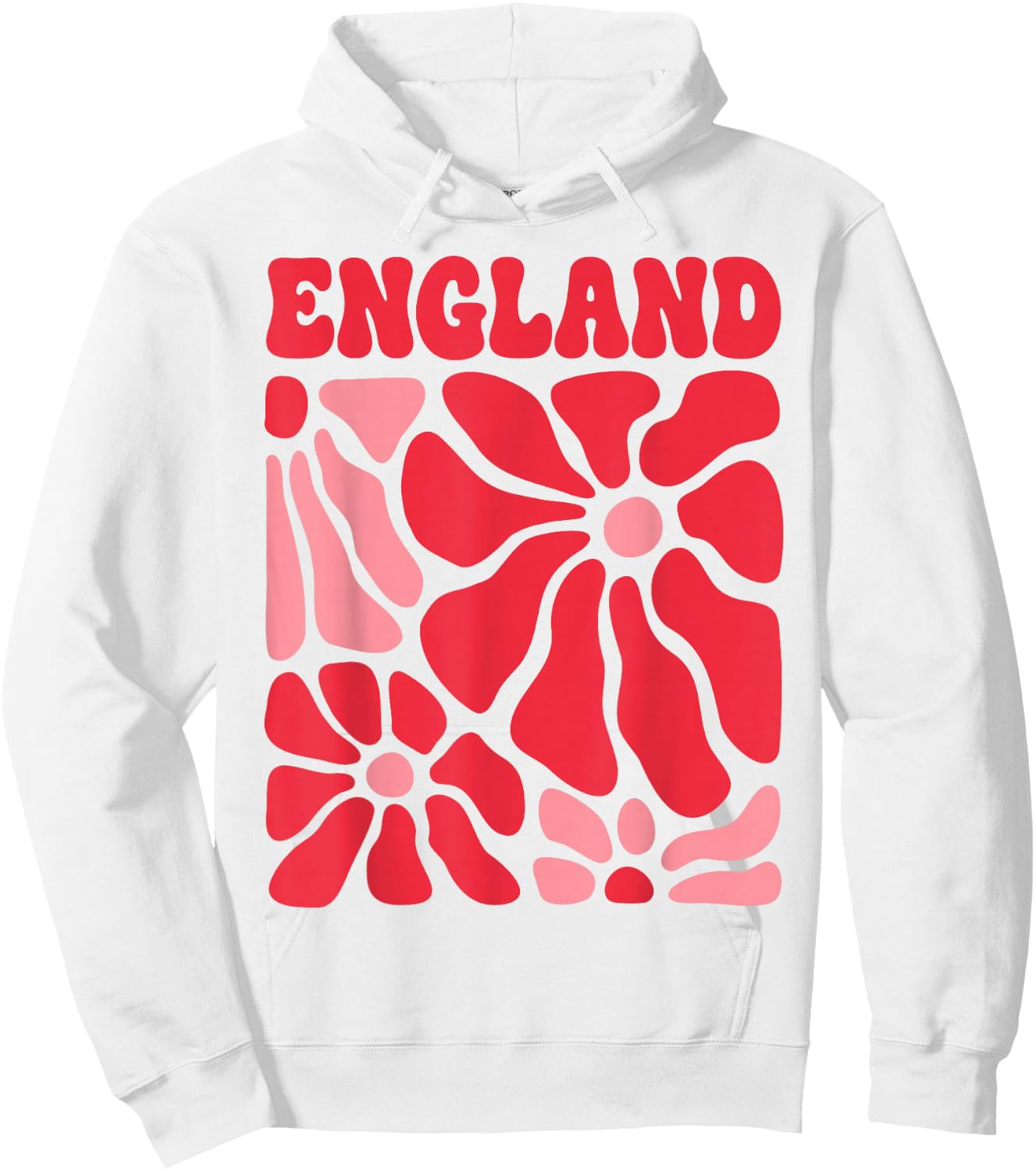 England Floral Boho Flowers Cute Retro Groovy English Girl Hoodie - Hoodie | White