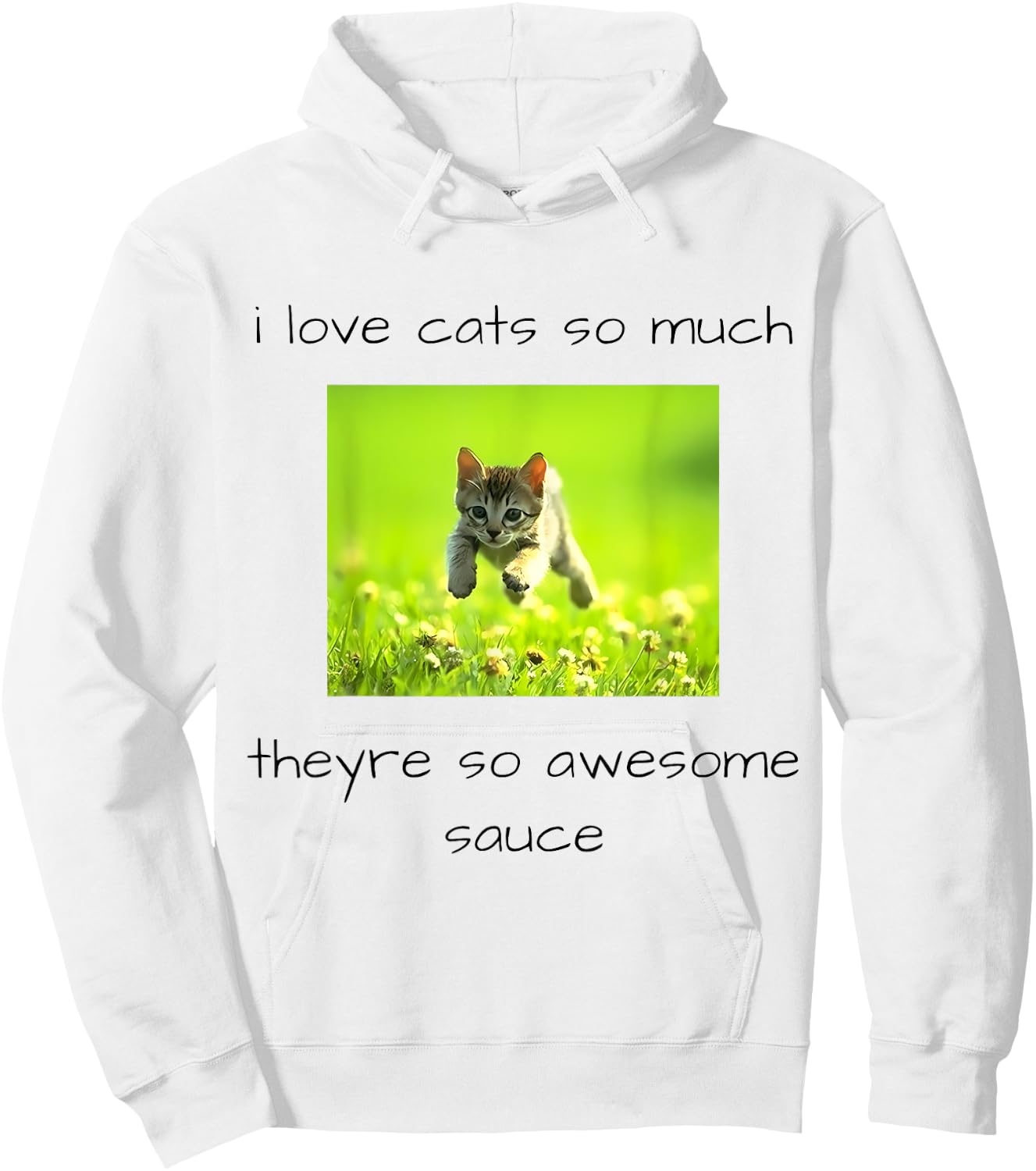 i love cats so much they're so awesome sauce Funny design Hoodie - Hoodie | White